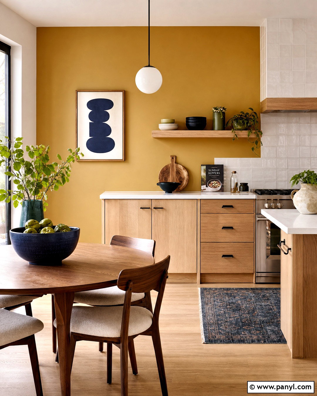 Muted Mustard Kitchen Wall - 20 kitchen paint color ideas for walls