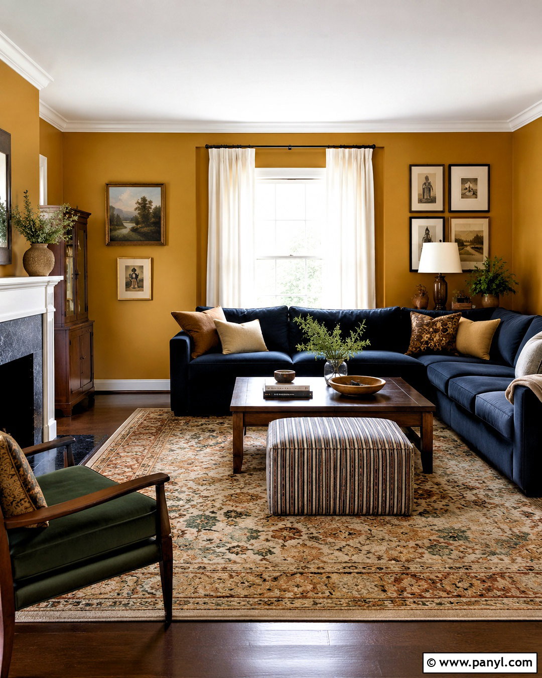 Muted Mustard Living Room - 20 paints for home living rooms