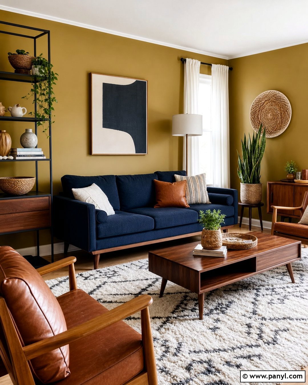Muted Mustard Wall Color - 20 Best Wall Color For Blue Couch Ideas