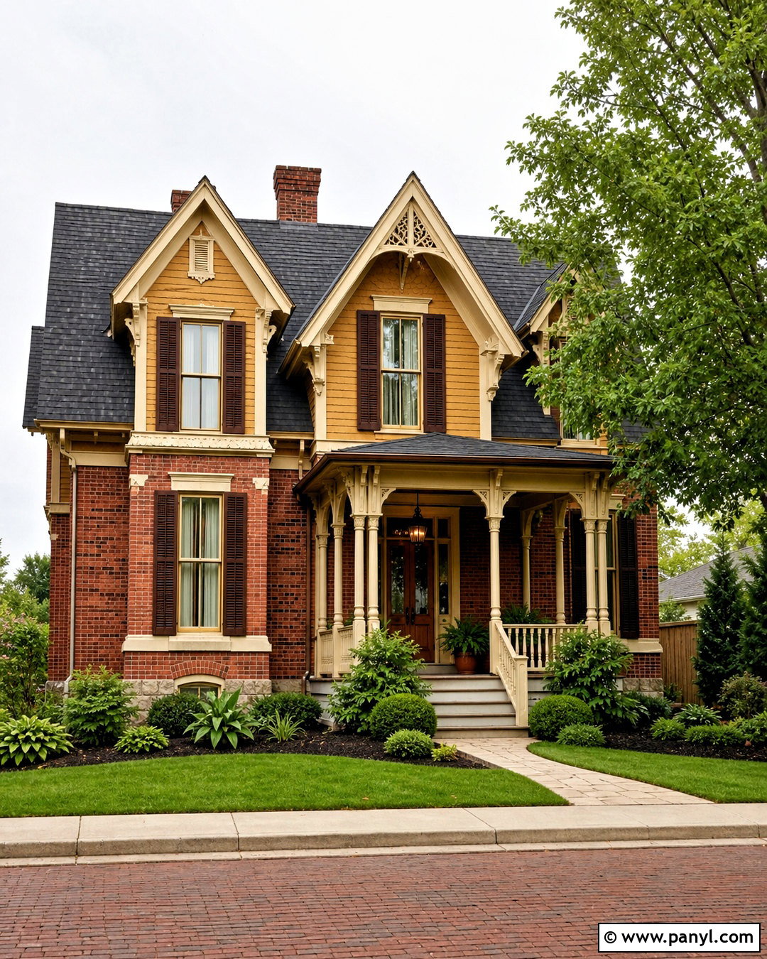 Muted Mustard With Red Brick - 20 colors that go with red brick ideas
