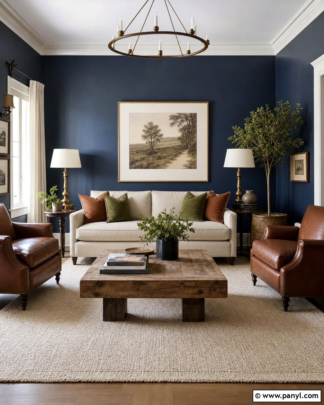Muted Navy Living Room Walls - 20 Calming Blue Wall Color Ideas