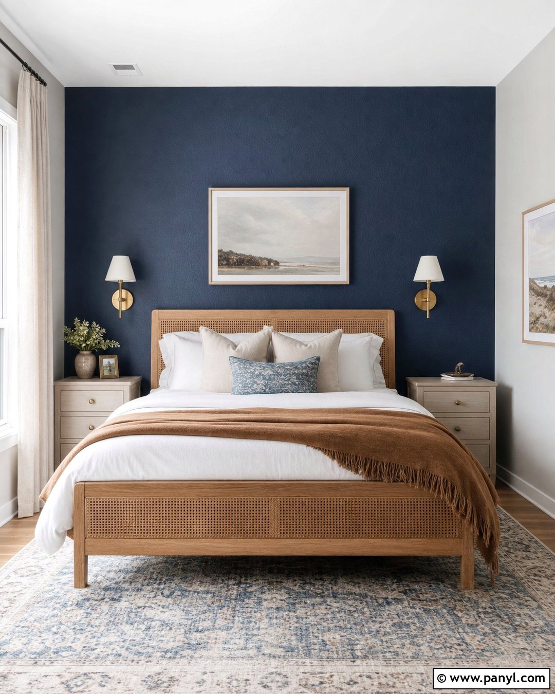 Muted Navy Orange Peel Bedroom - 20 Orange Peel Wall Paint Ideas