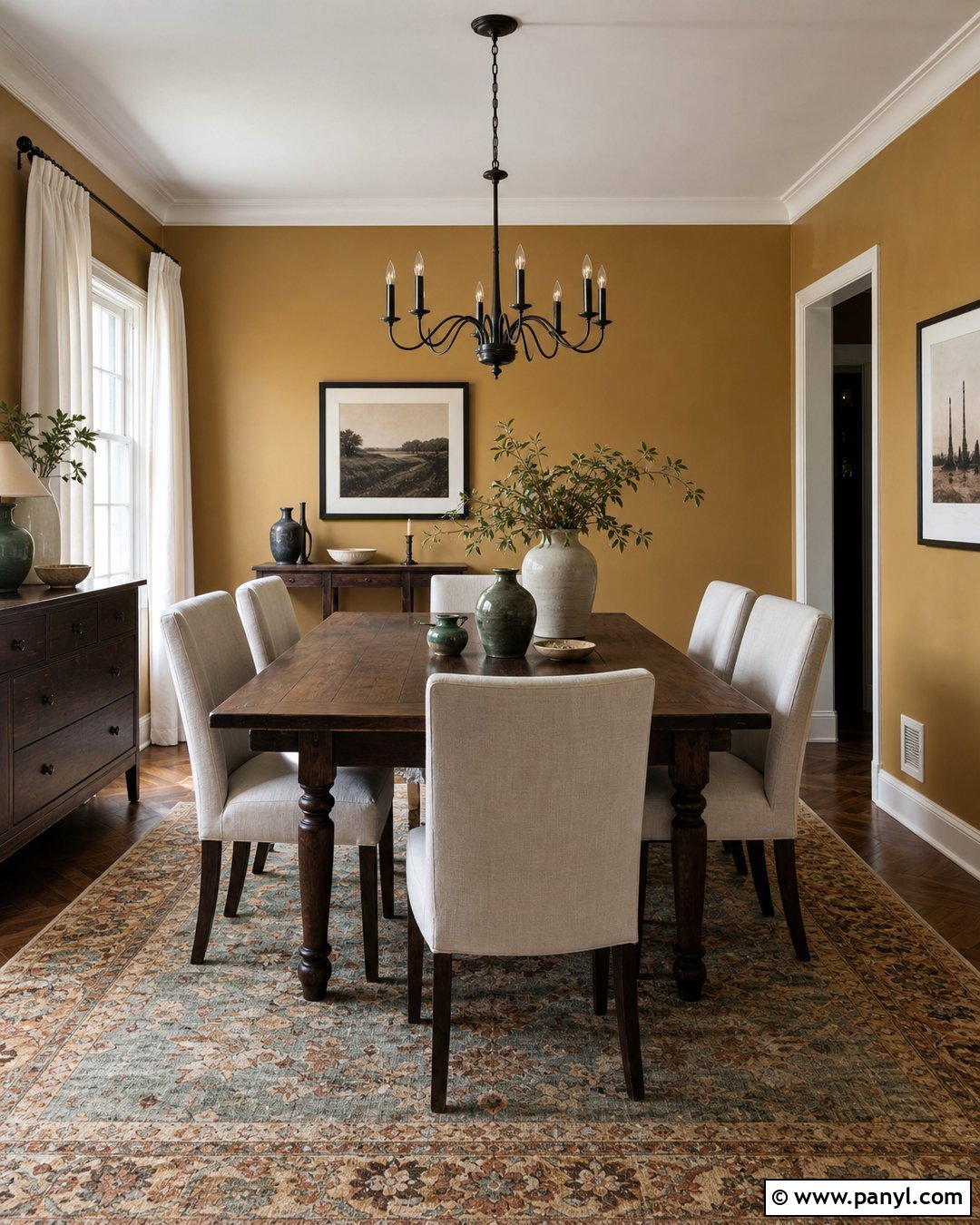 Muted Ochre Dining Room Wall Color - 25 Home Interior Wall Colors