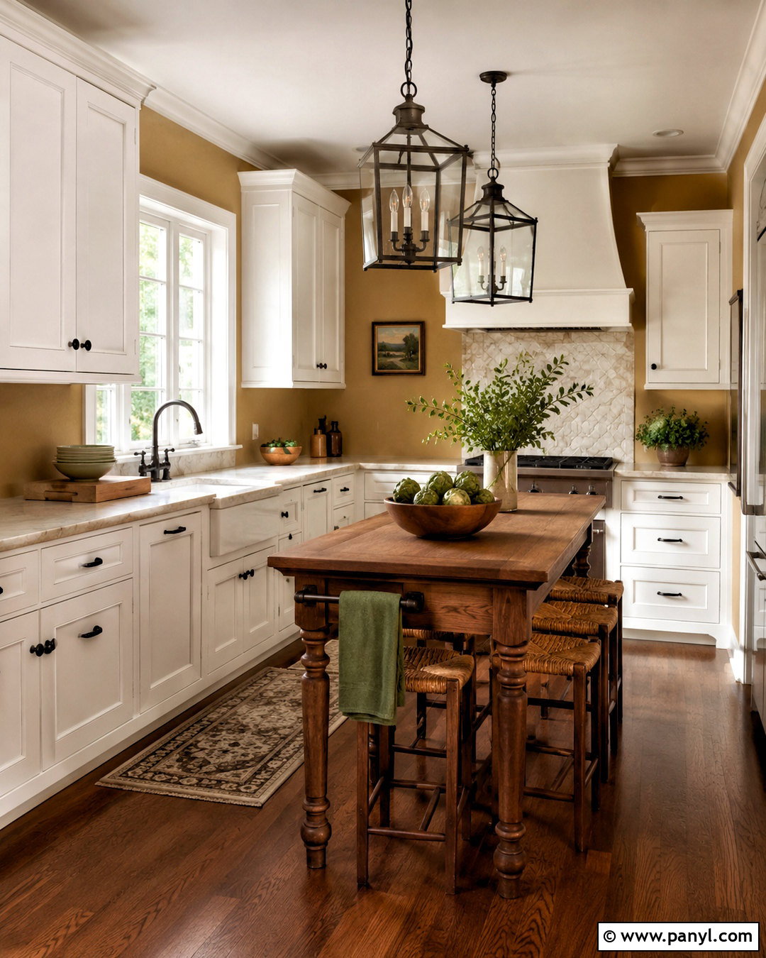 Muted Ochre Kitchen Walls - 35 white kitchen cabinets wall color ideas