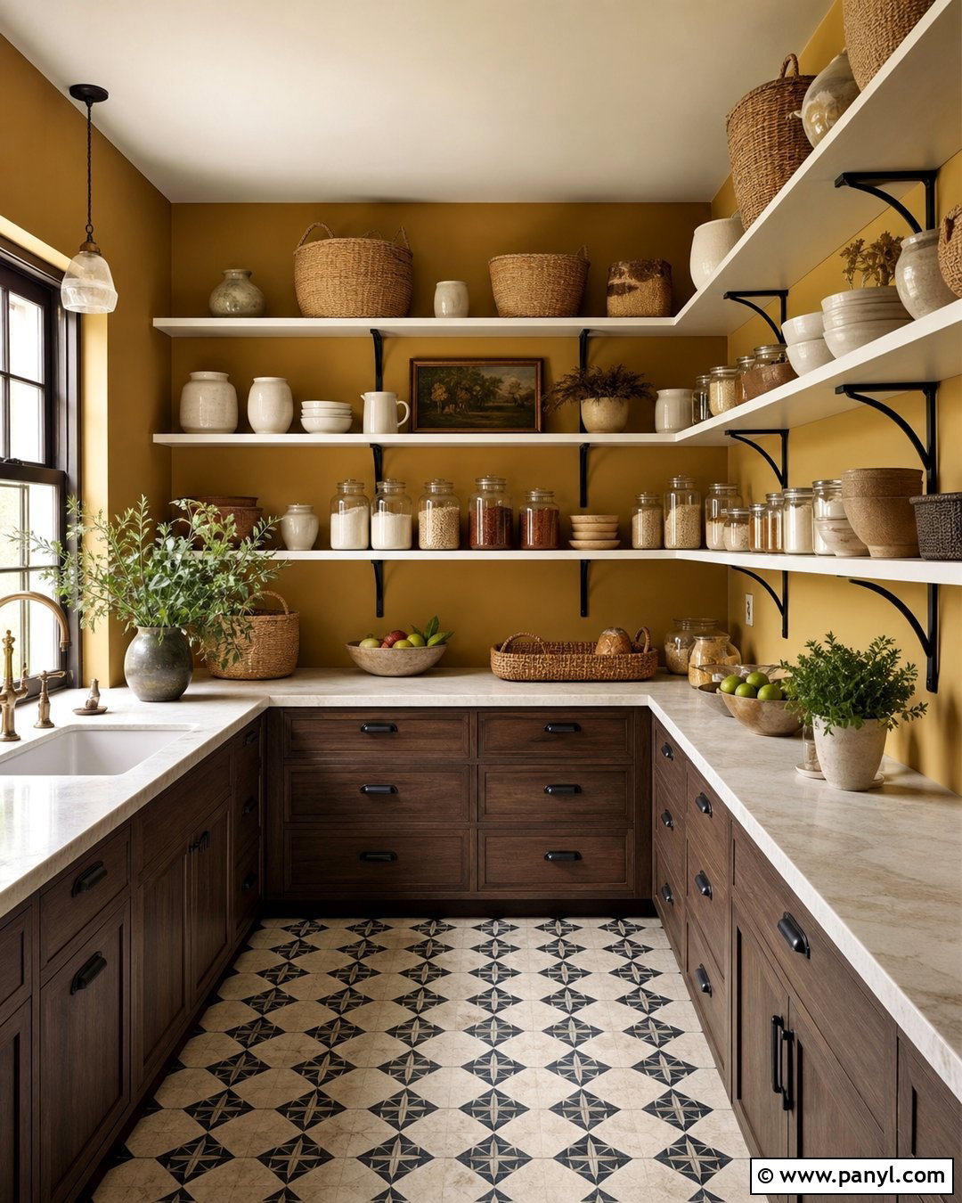 Muted Ochre Pantry Walls - 25 Pantry Wall Colors