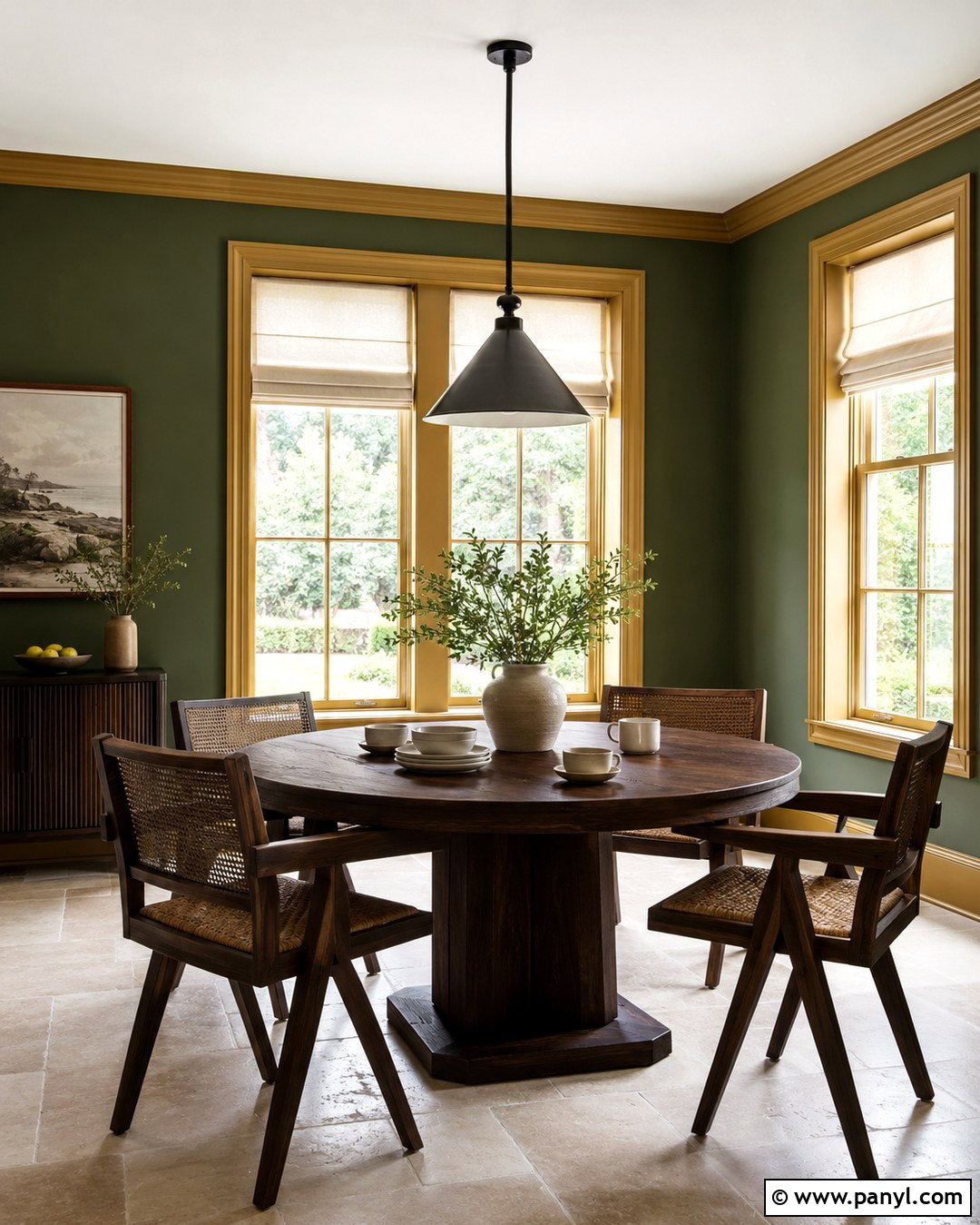 Muted Ochre Trim - 20 Trim Color For Dark Green Walls