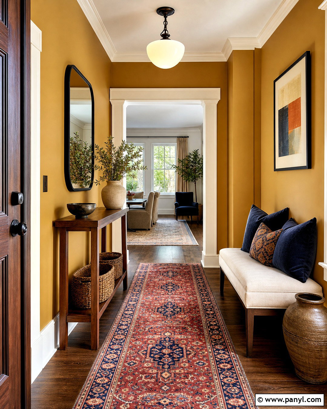 Muted Ochre Wall Color Entryway - 20 wall color design ideas