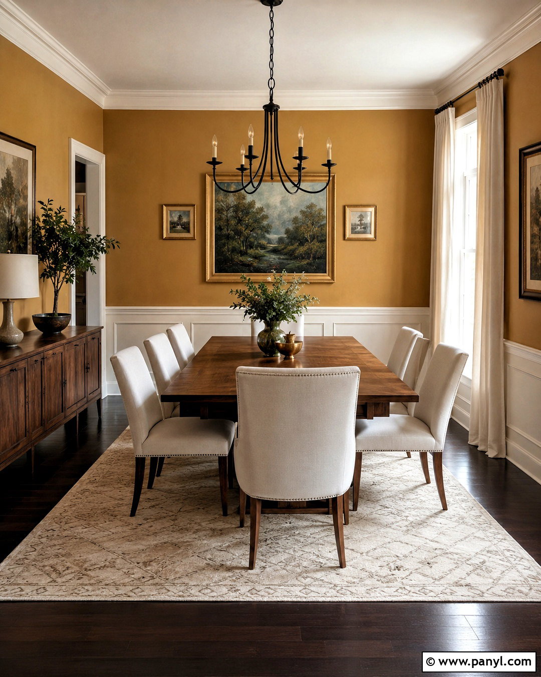 Muted Ochre Walls With Dark Wood Floors - 35 wall colors for dark wood floors