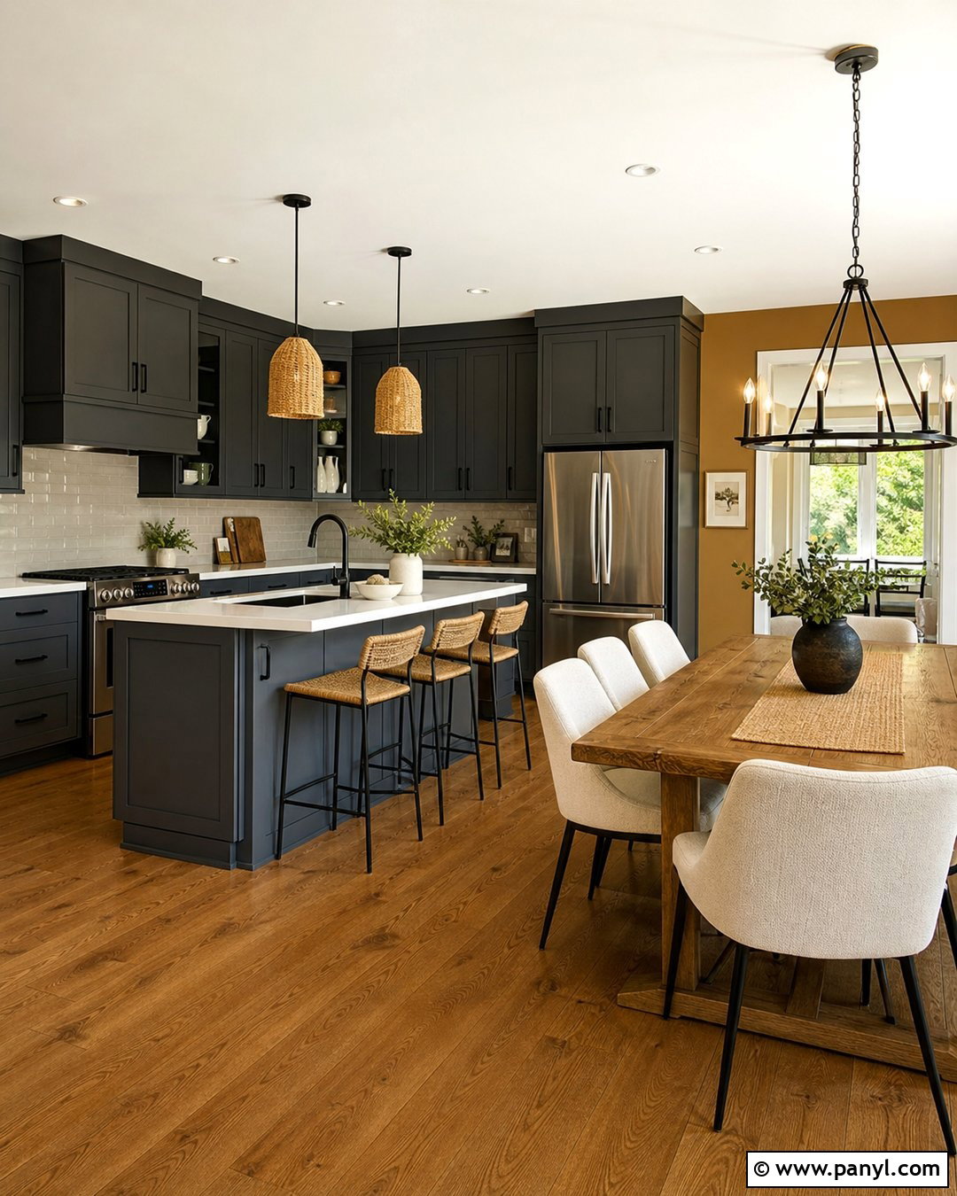 Muted Ochre Walls With Grey Kitchen Cabinets - 30 Grey Kitchen Cabinets Wall Color Ideas