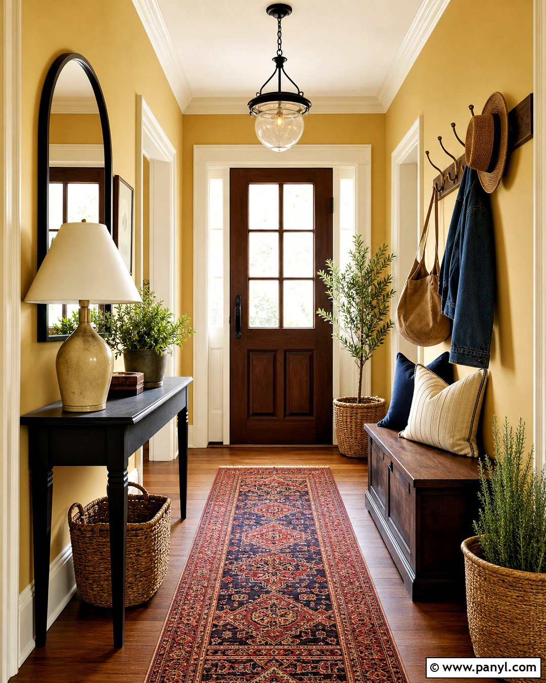 Muted Ochre Yellow Paint Entryway - 20 yellow paint colors
