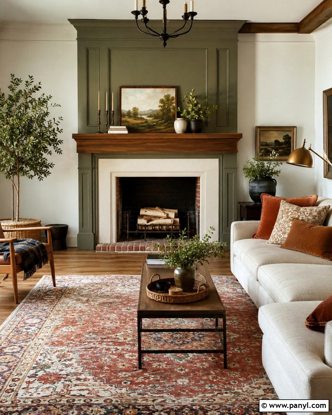 Muted Olive Green Fireplace Wall - 20 Green Fireplace Wall Paint Colors