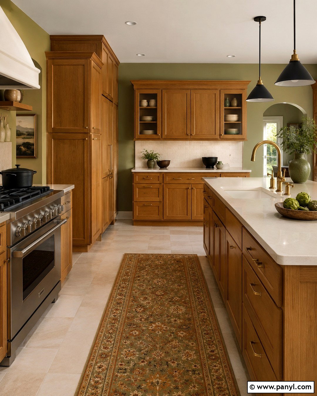 Muted Olive Walls With Honey Oak Cabinets - 20 Honey Oak Cabinets Wall Color Ideas