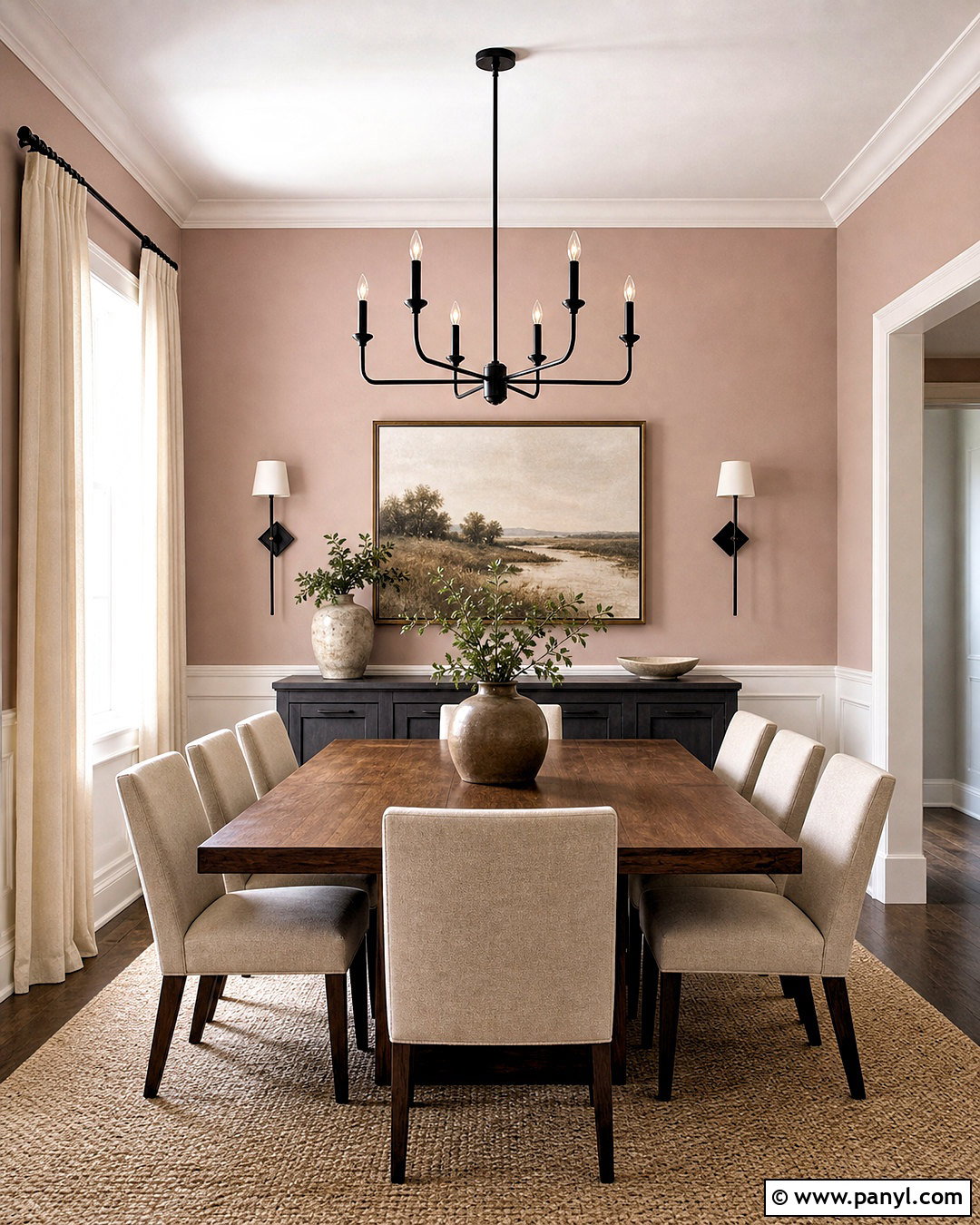 Muted Peach Dining Room - 20 peach wall color ideas
