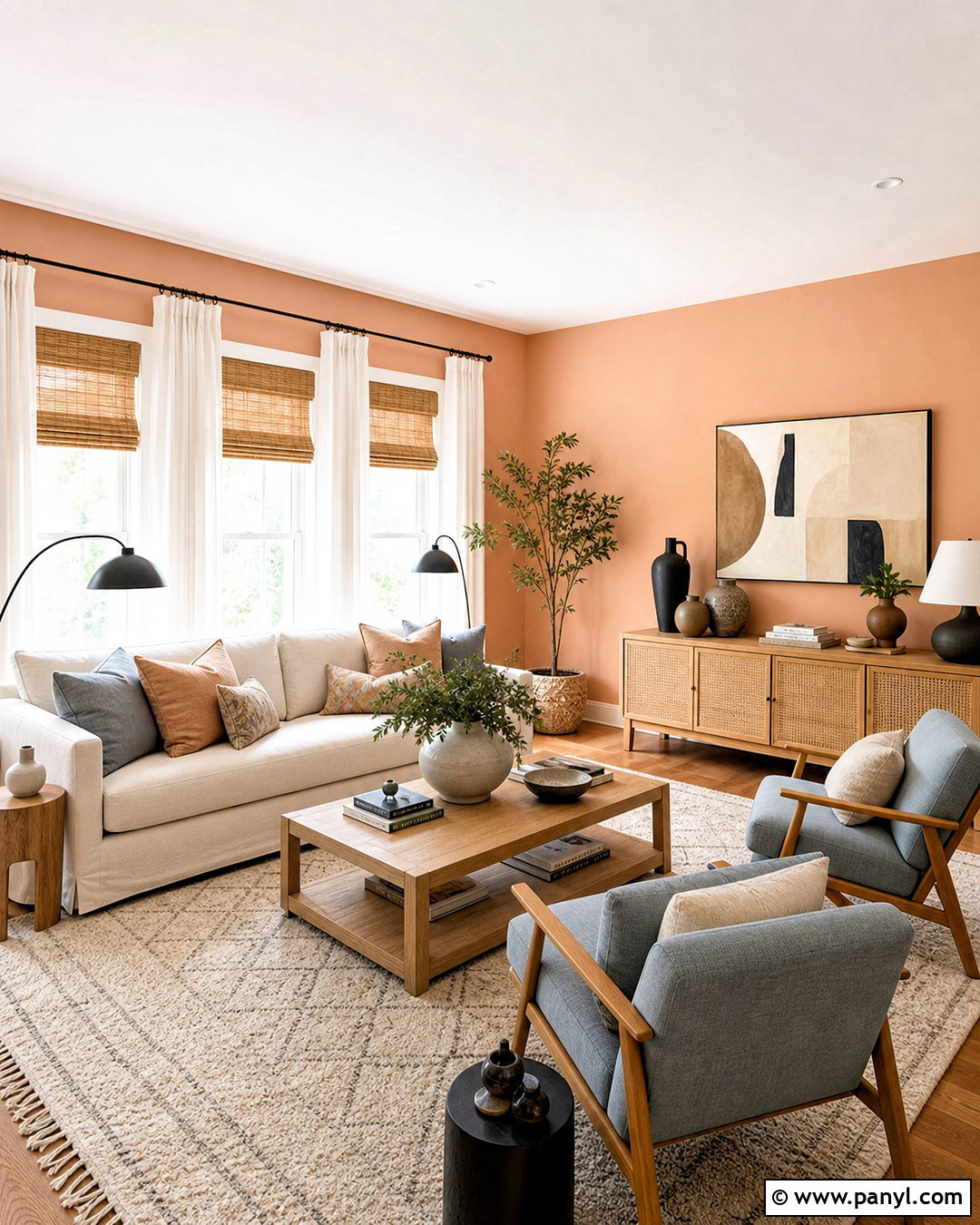 Muted Peach Living Room Paint - 20 wall paints for living room colour ideas