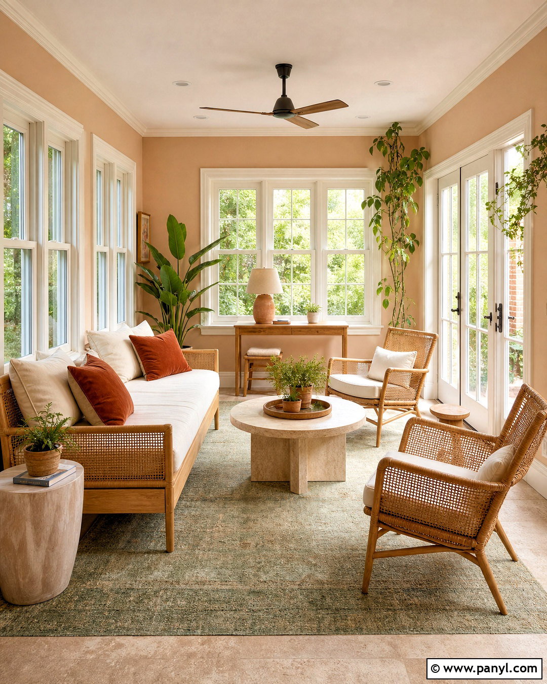 Muted Peach Sunroom Paint Color - 20 sunroom paint colors ideas