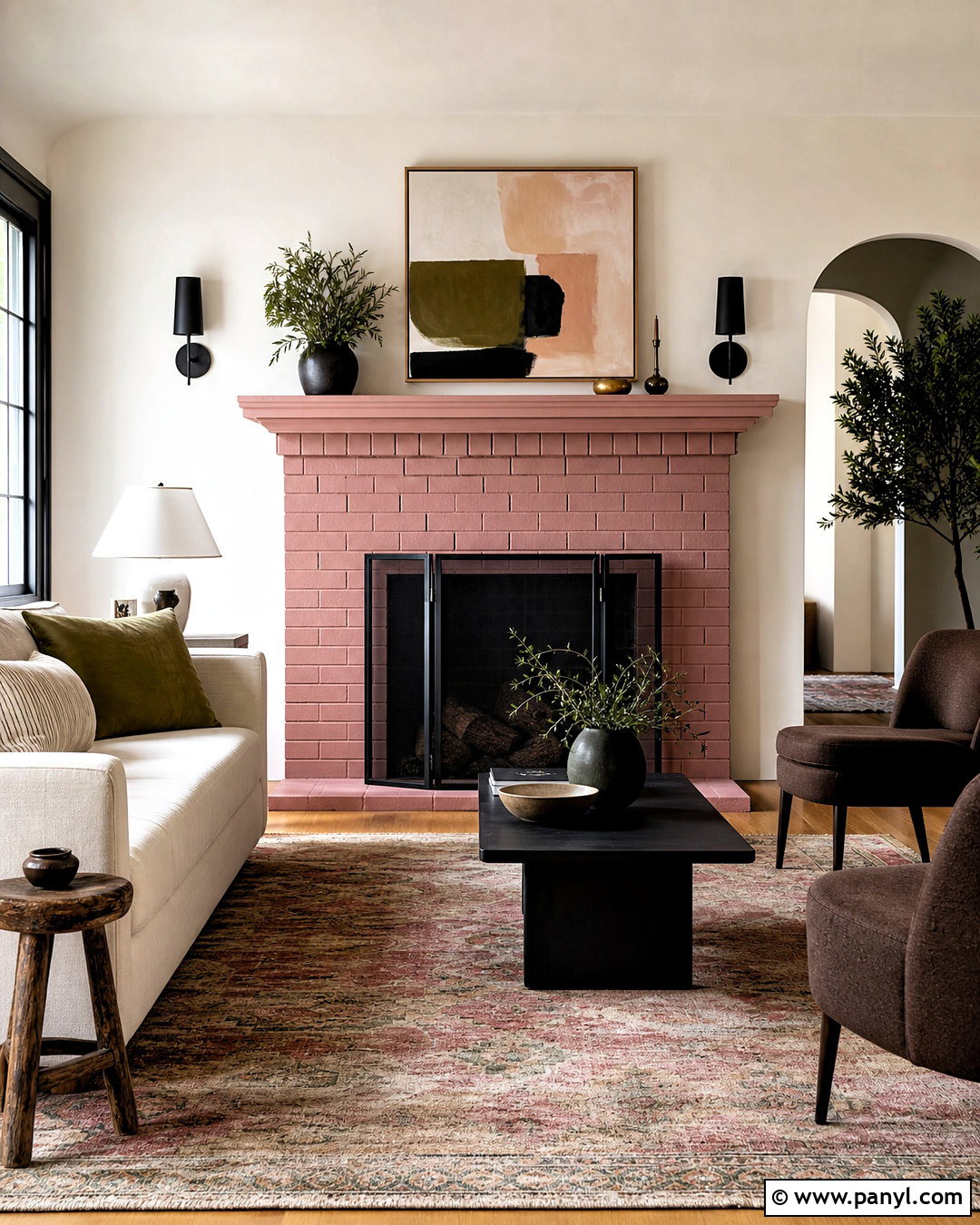Muted Pink Fireplace - 20 fireplace painting ideas