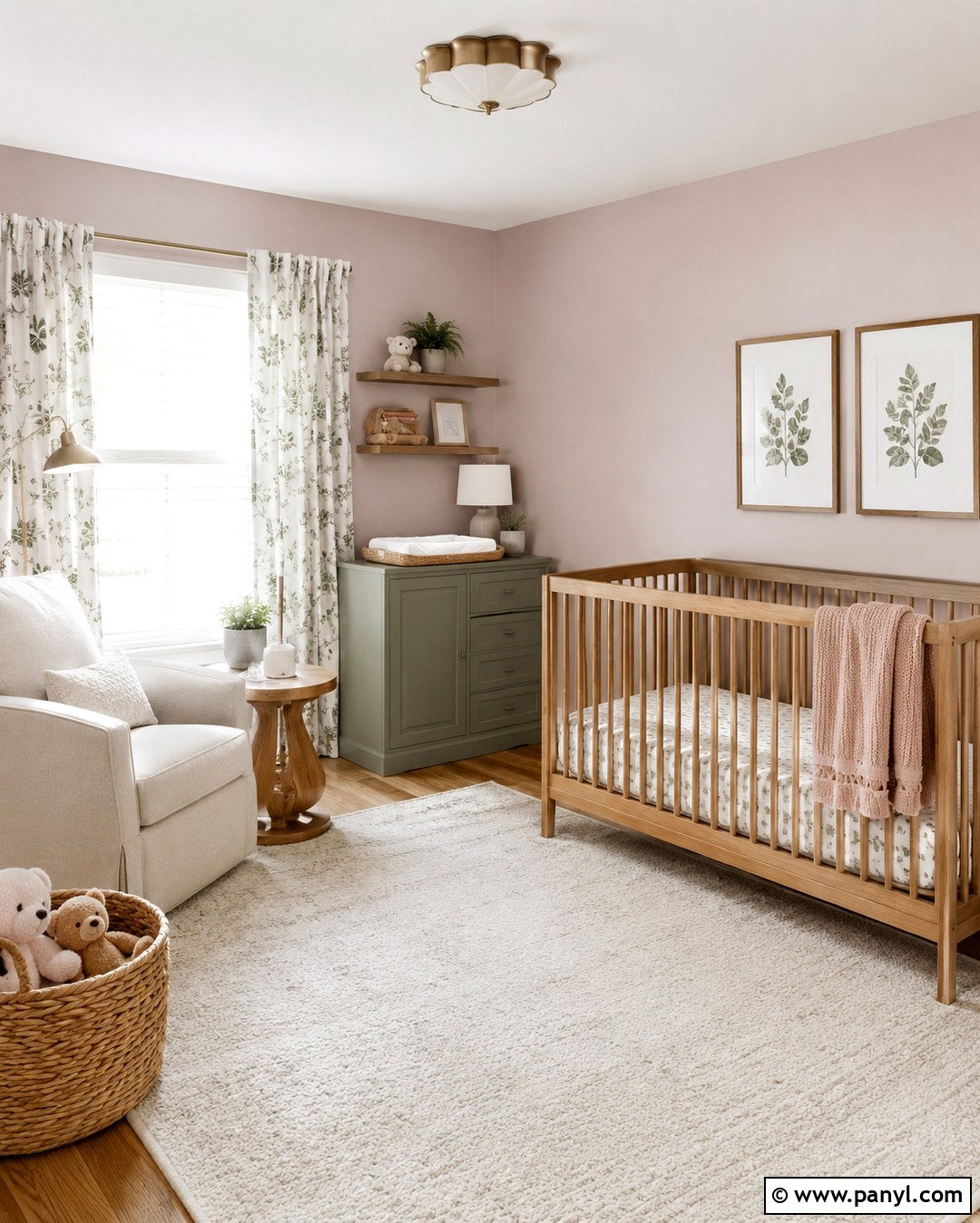 Muted Pink Nursery With Sage Green - 20 Muted Pink Wall Paint Ideas