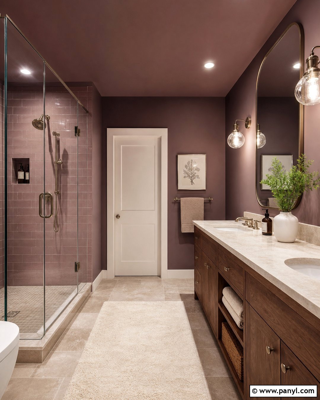 Muted Plum Bathroom - 25 Bathroom Color Trends 2027