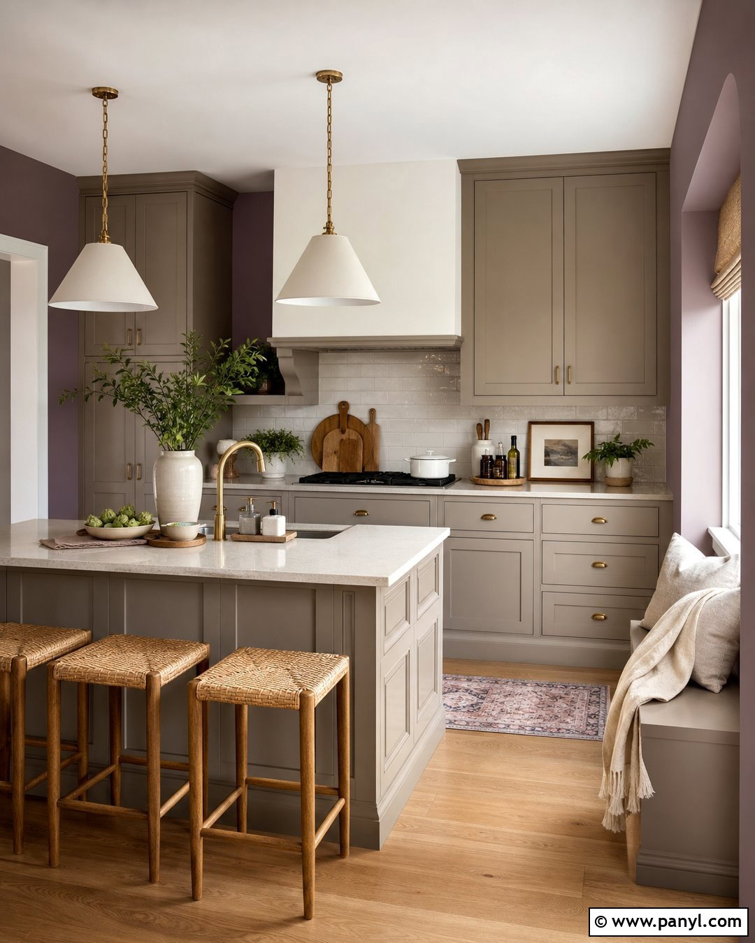 Muted Purple Kitchen Walls With Greige Cabinets - 35 purple kitchen walls