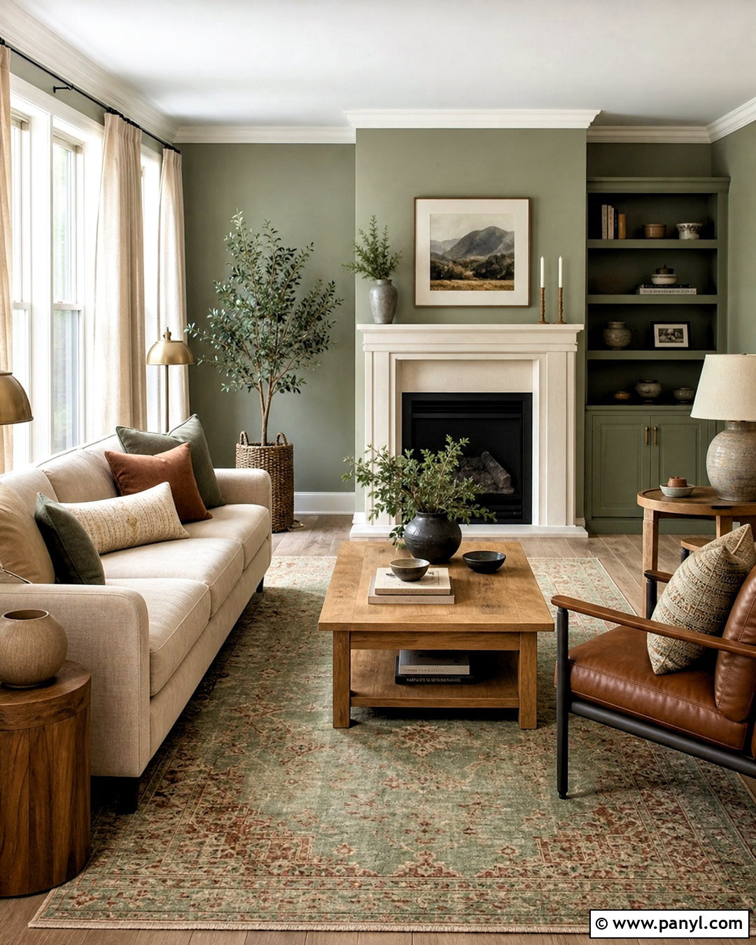 Muted Sage Living Room - 20 neutral living room paint color ideas