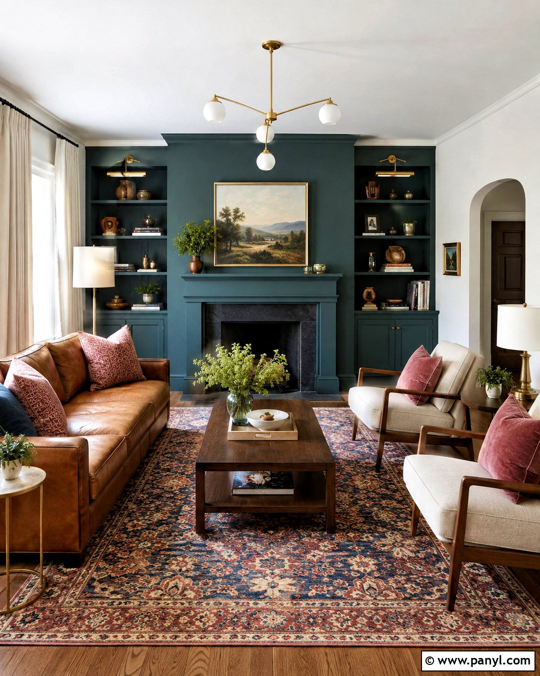 Muted Teal Accent Wall - 20 living room accent wall paint colors