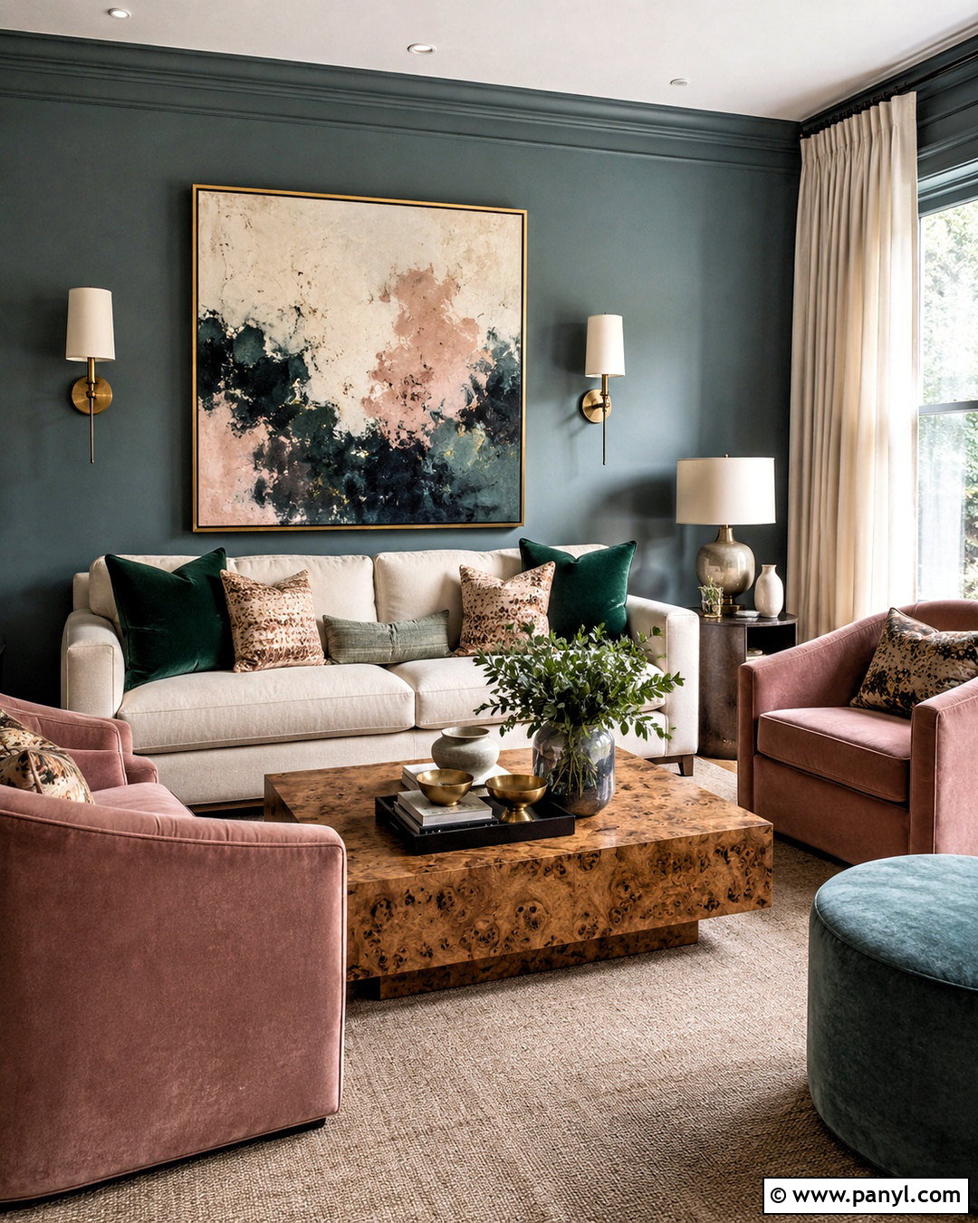 Muted Teal And Blush Living Room - 20 living room color combination ideas