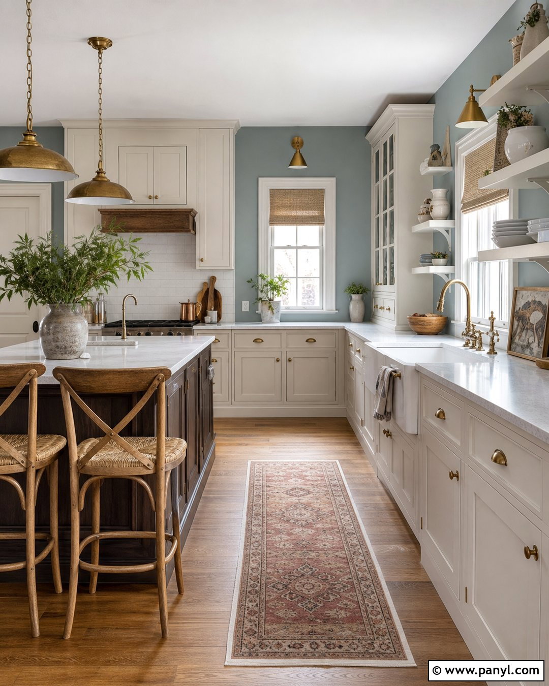 Muted Teal Farmhouse Kitchen Walls - 30 Farmhouse Kitchen Wall Colors