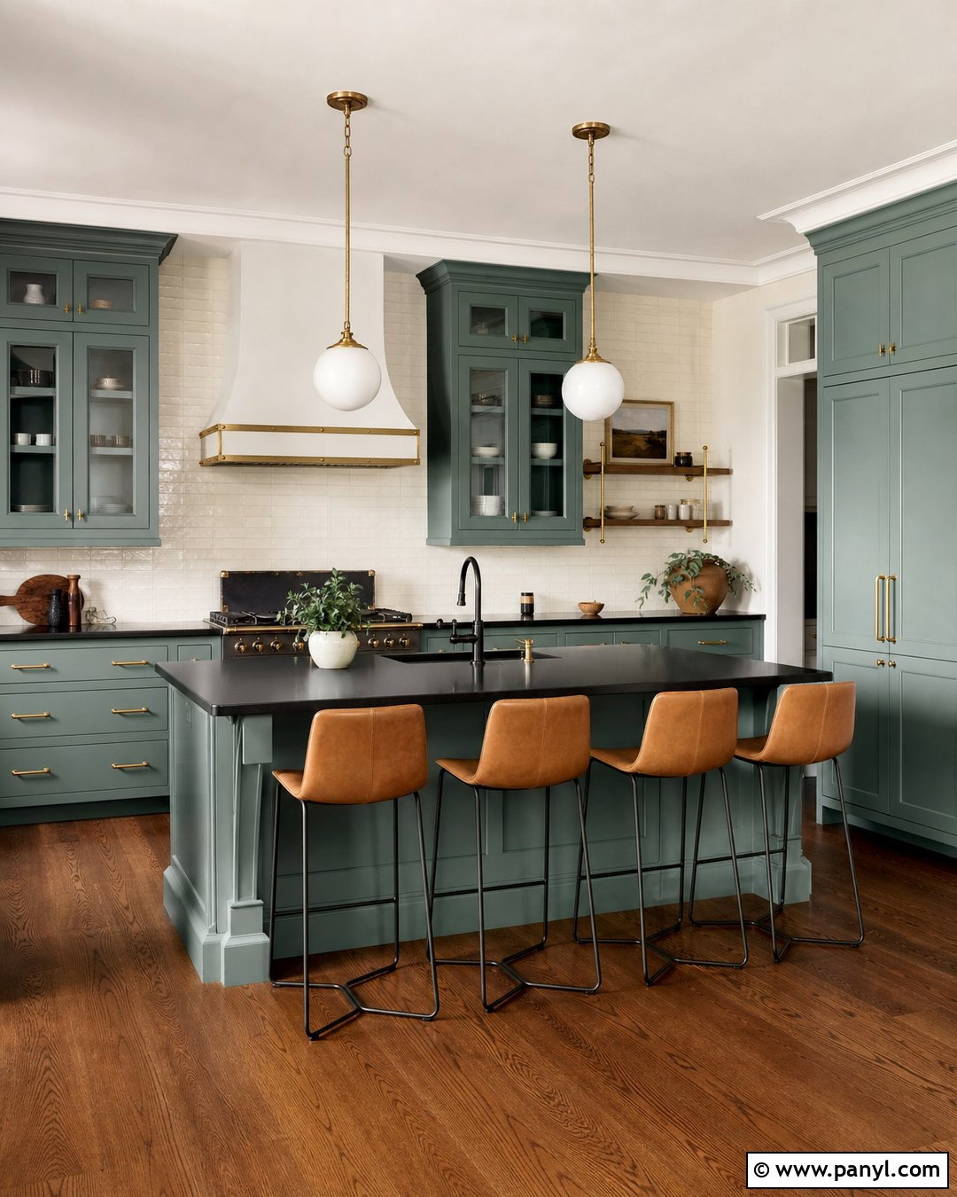 Muted Teal Kitchen Cabinets With Dark Countertops - 20 Kitchen Cabinet Paint Colors With Dark Countertops