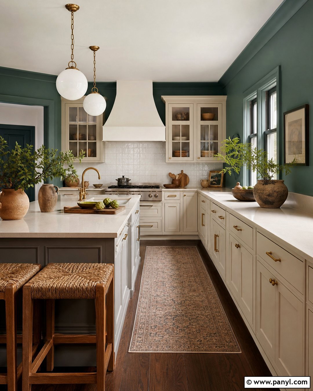 Muted Teal Kitchen Walls - 35 kitchen wall colors with cream cabinets