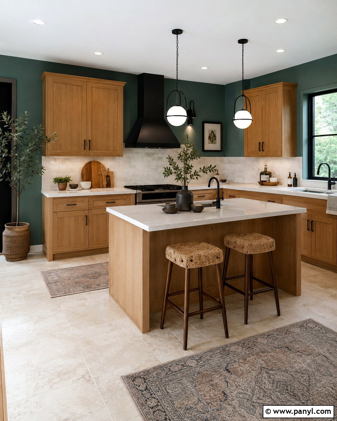 Muted Teal Kitchen Walls - 20 Kitchen Wall Colours With Oak Cabinets