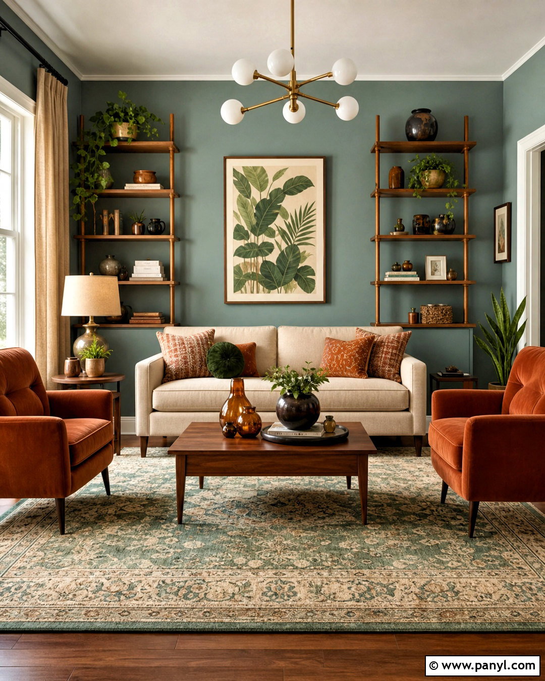 Muted Teal Living Room - 20 good living room colors