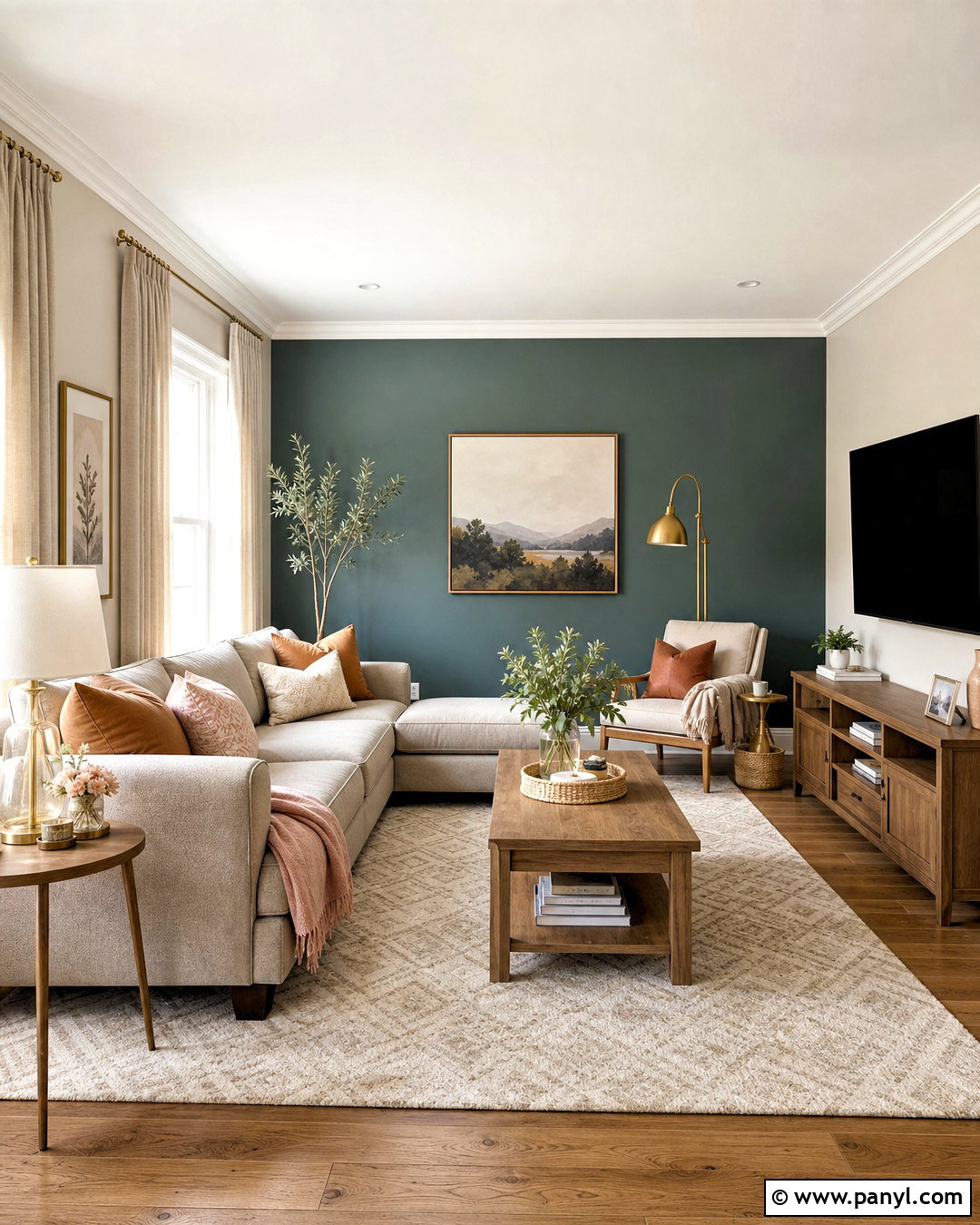 Muted Teal Living Room Accent Wall - 20 living room accent wall color ideas