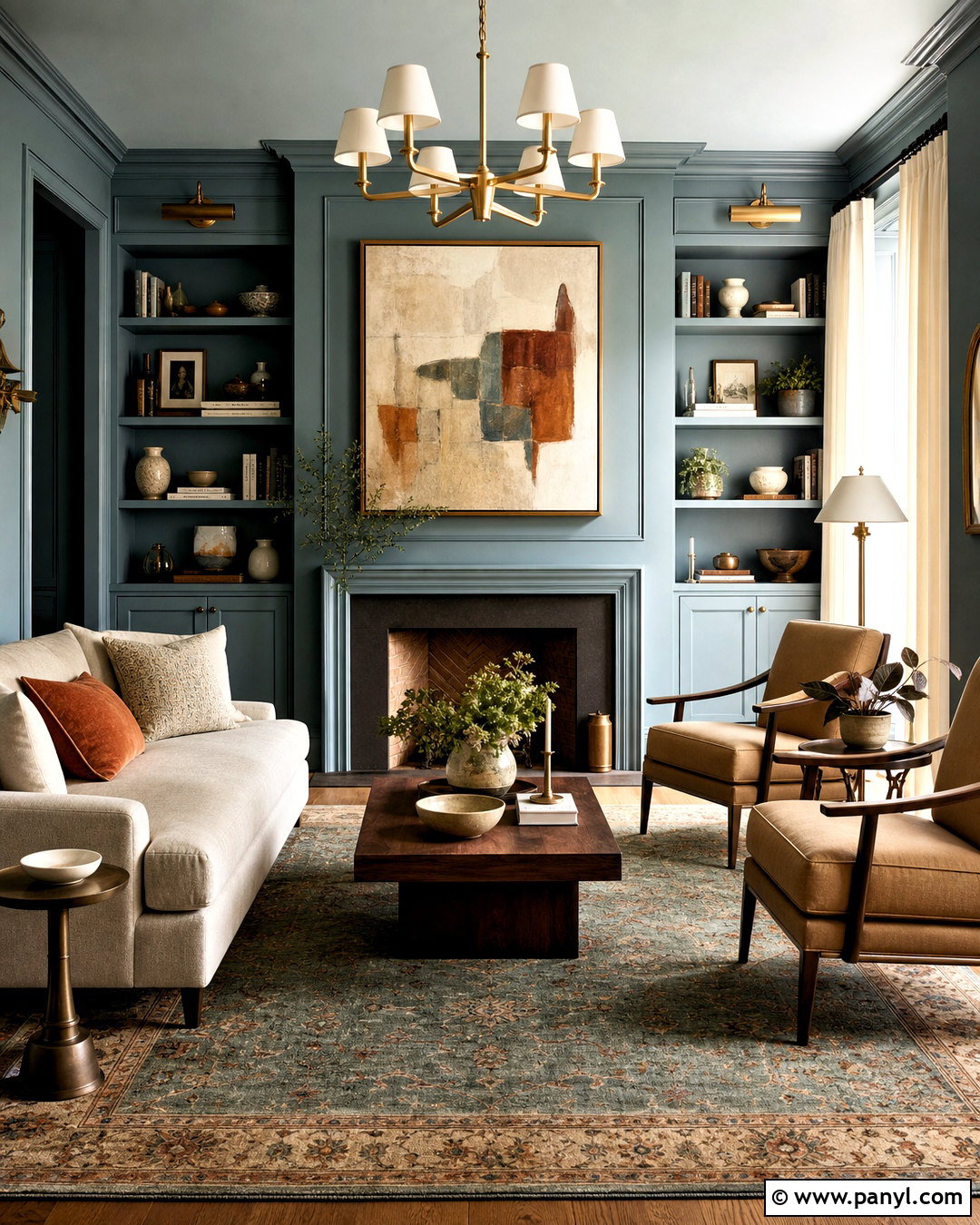 Muted Teal Living Room - 20 calming paint colors for living room ideas