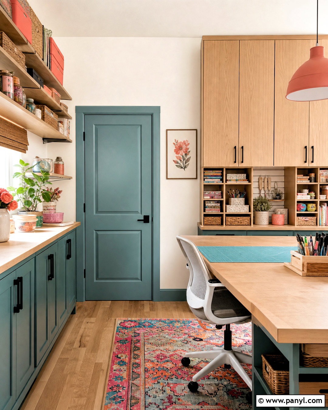 Muted Teal Room Door - 20 room door color ideas