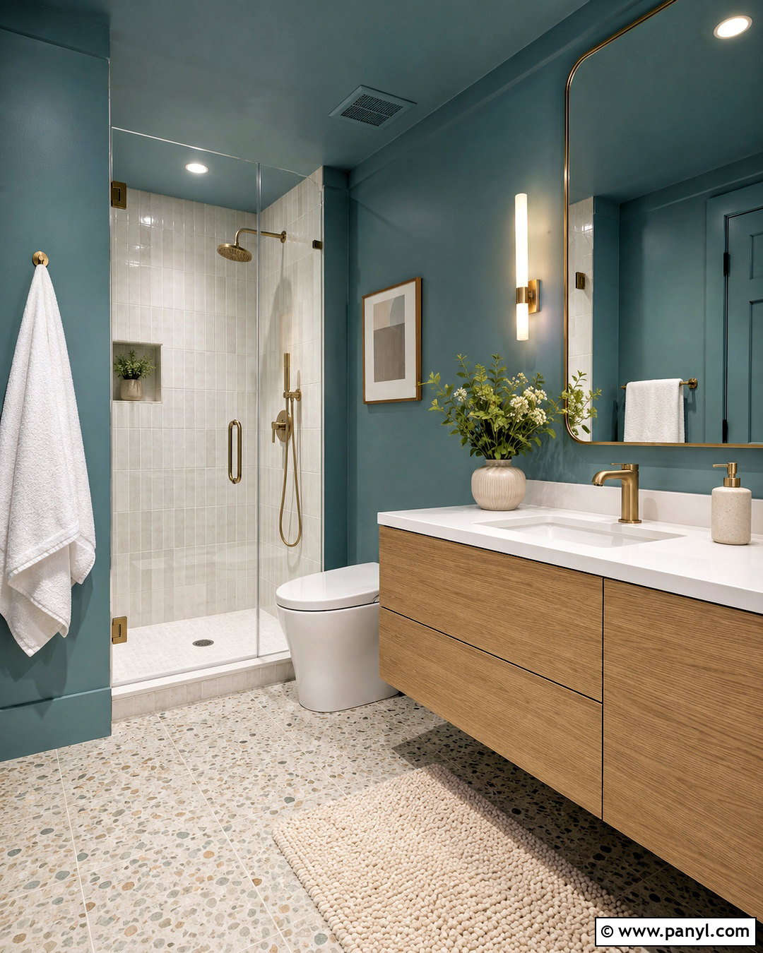 Muted Teal Small Bathroom - 20 paint colors for small bathrooms