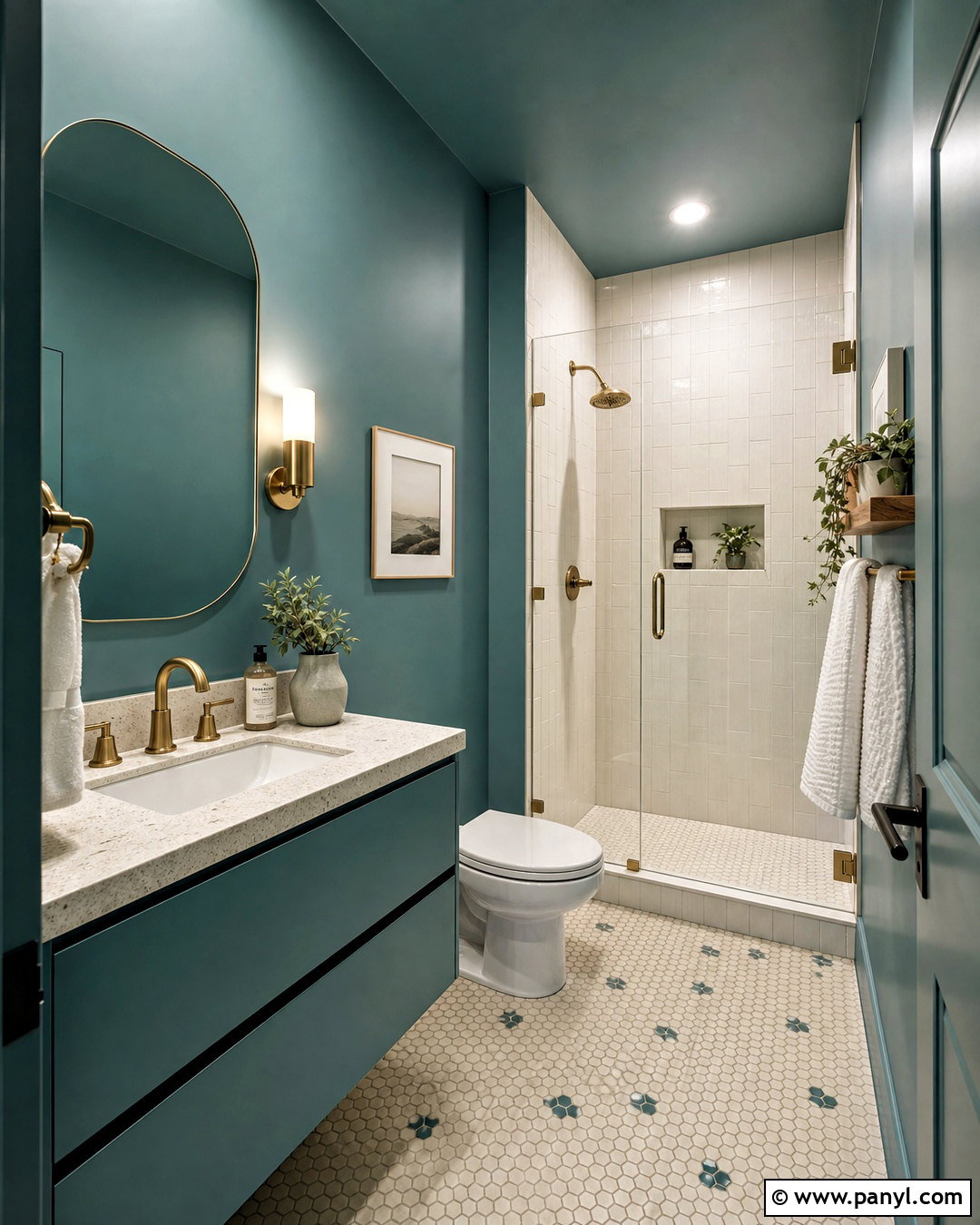 Muted Teal Small Bathroom - 20 bathroom color ideas for small bathrooms