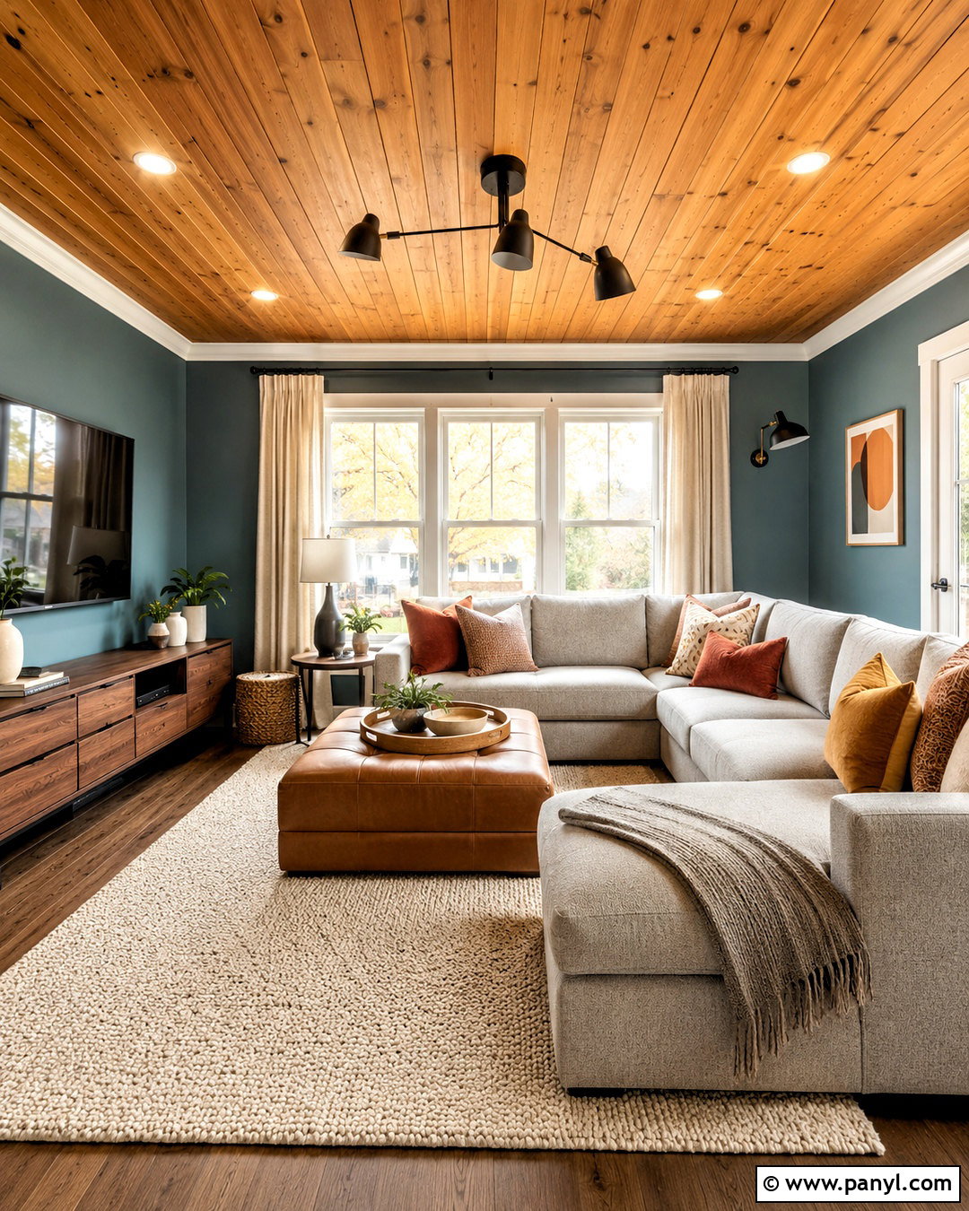 20 Wall Color With Pine Ceiling Ideas: Warm, Rustic Pairings