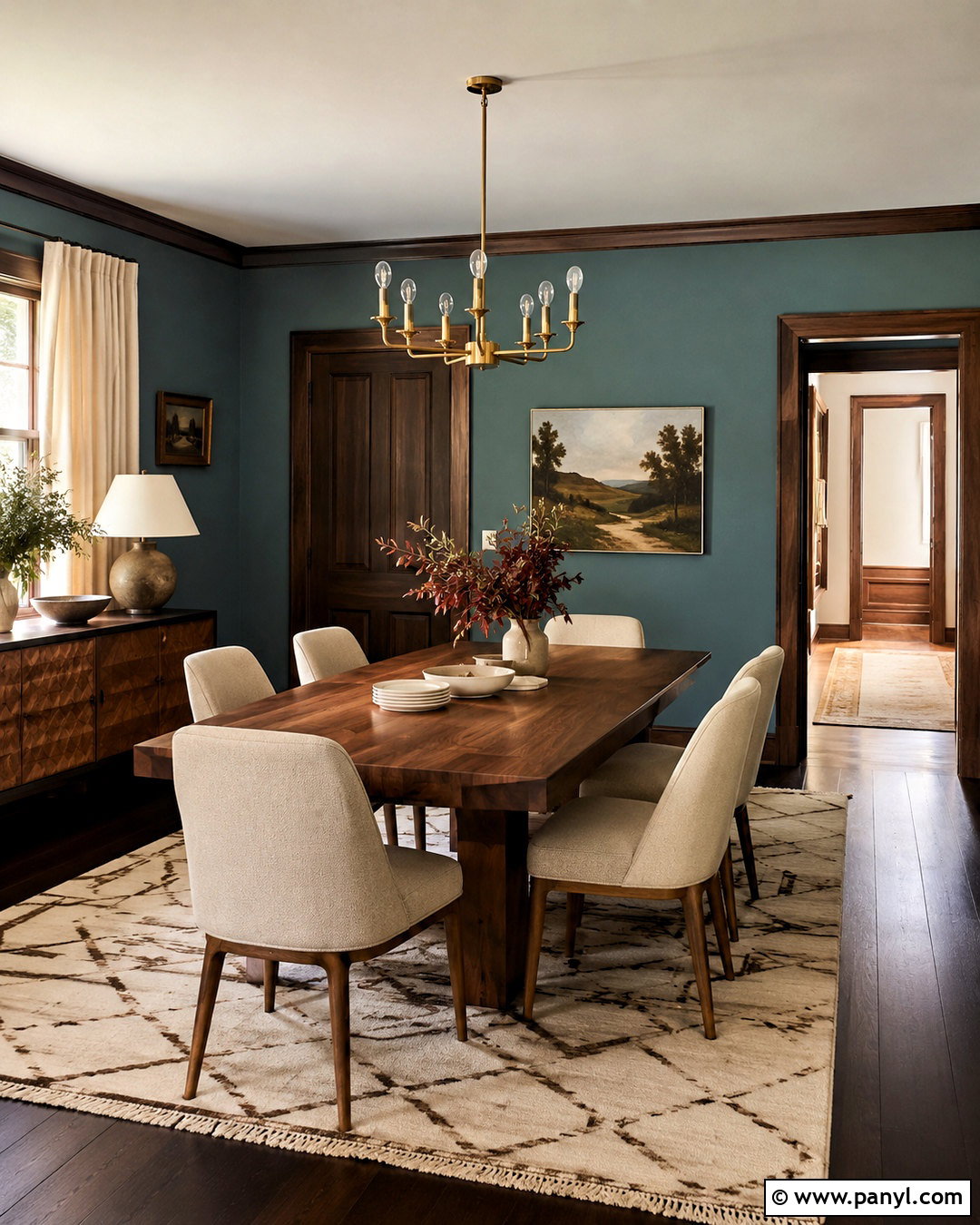 Muted Teal Walls With Dark Wood - 20 Wall Colors To Match Dark Wood Ideas