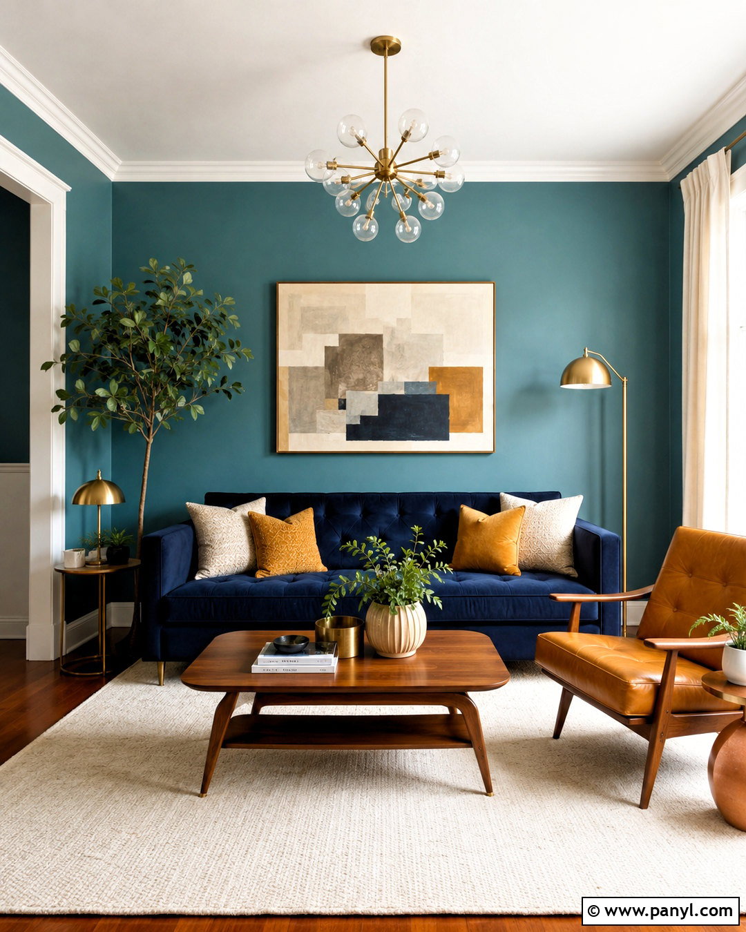 Muted Teal Walls With Navy Blue Sofa - 20 Wall Color For Navy Blue Sofa Ideas