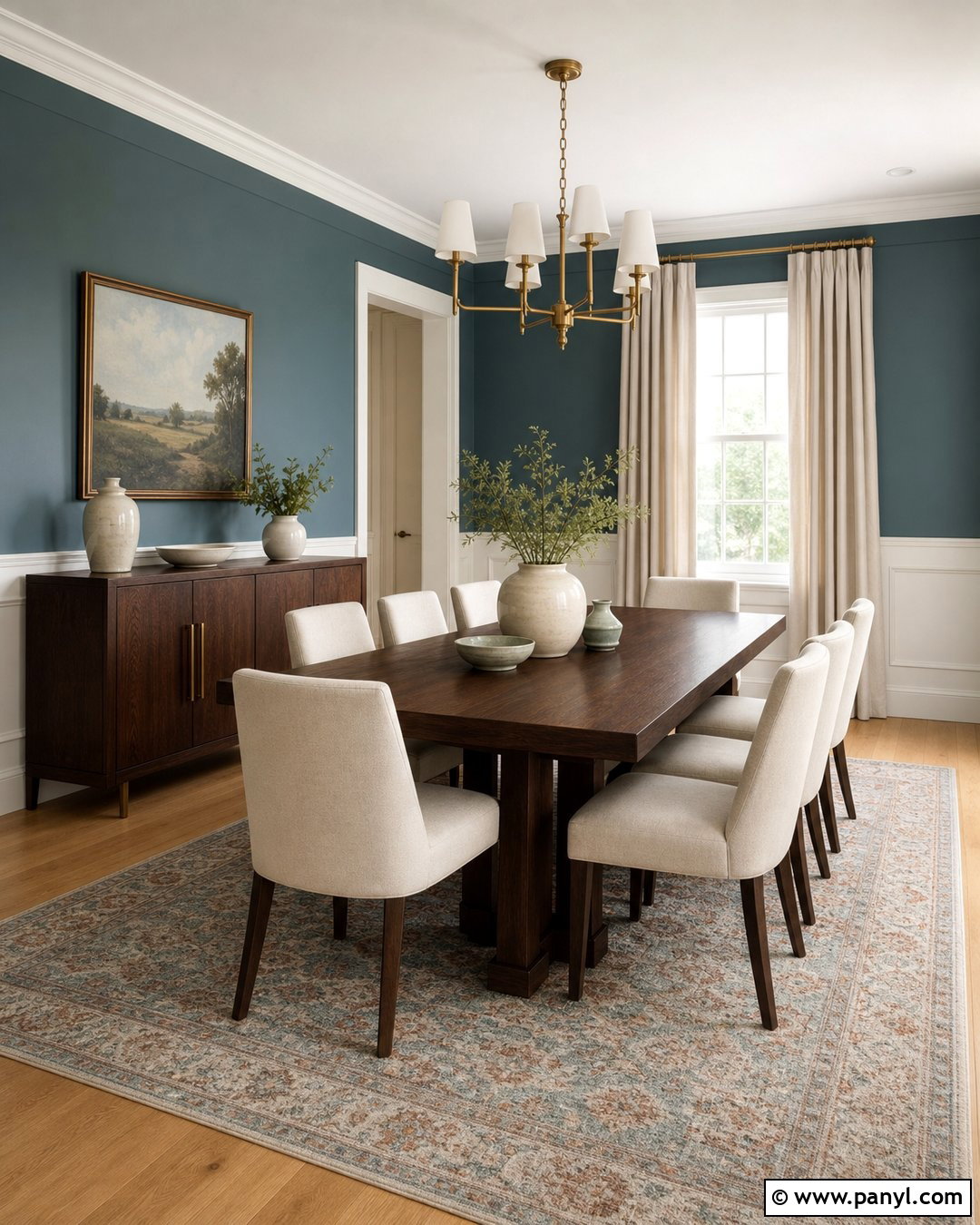 Muted Teal Walls With Warm Maple Floors - 25 Wall Floor Color Combination Ideas