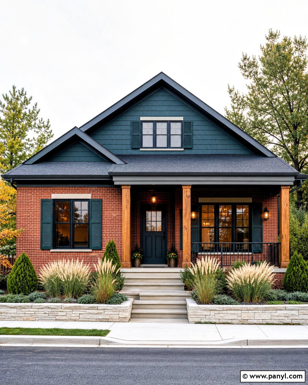 Muted Teal With Red Brick - 20 colors that go with red brick ideas