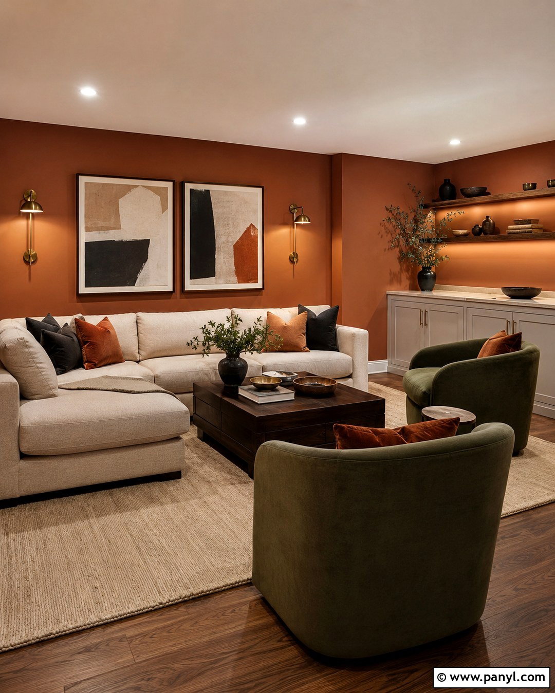Muted Terracotta Basement Wall Color - 20 Wall Color For Basement Ideas