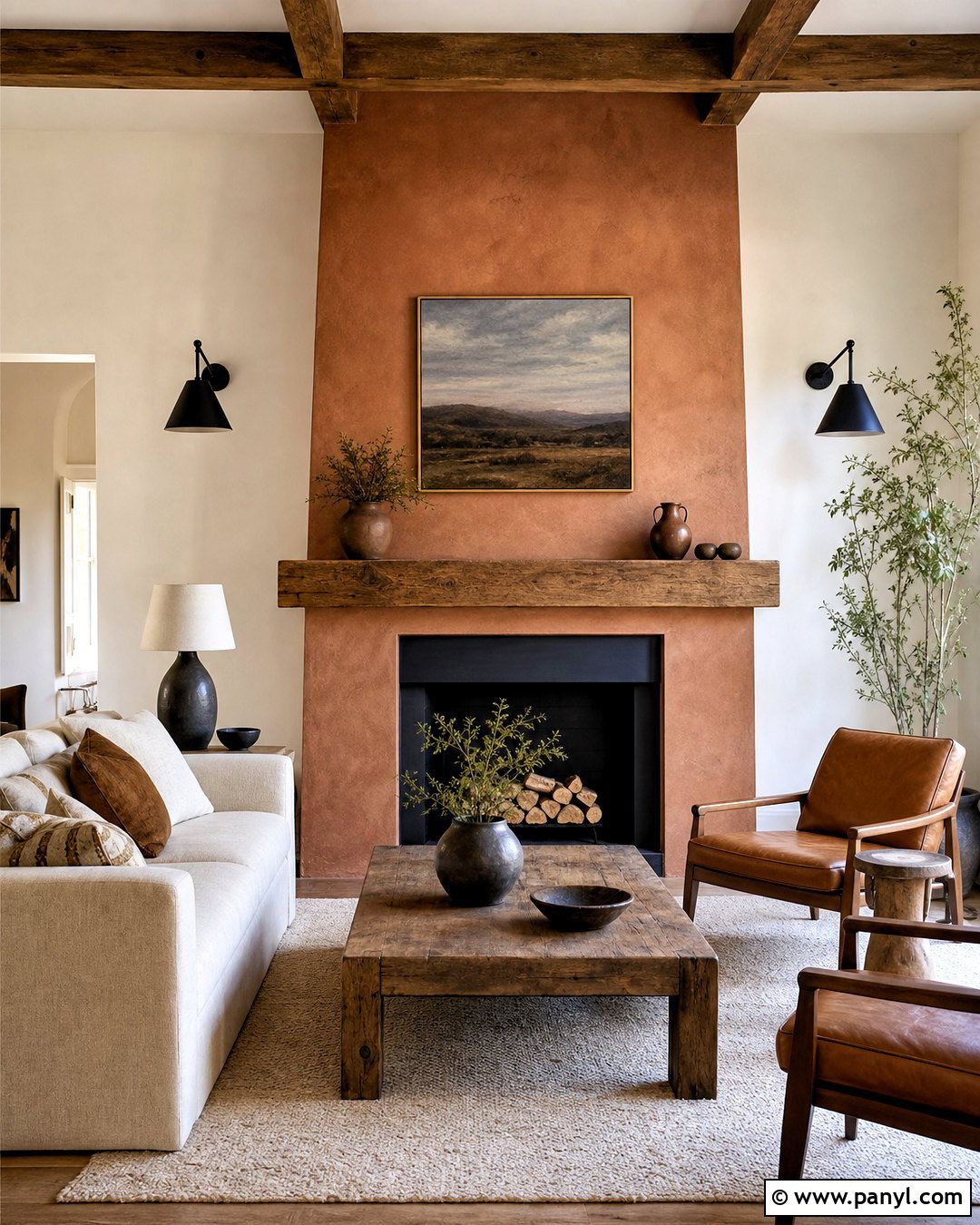 Muted Terracotta Fireplace - 20 muted terracotta ideas