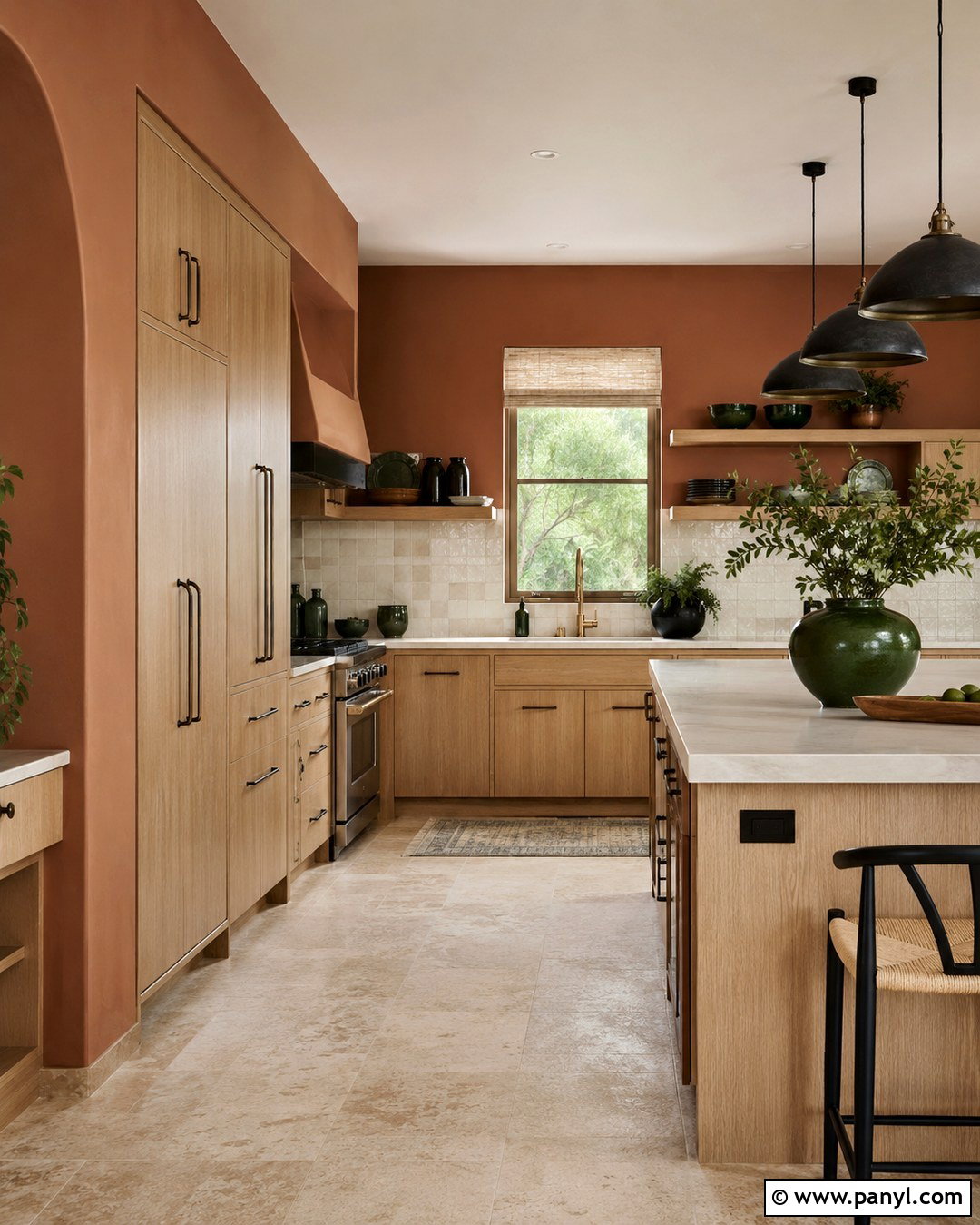 Muted Terracotta Kitchen Walls - 20 Kitchen Wall Colours With Oak Cabinets