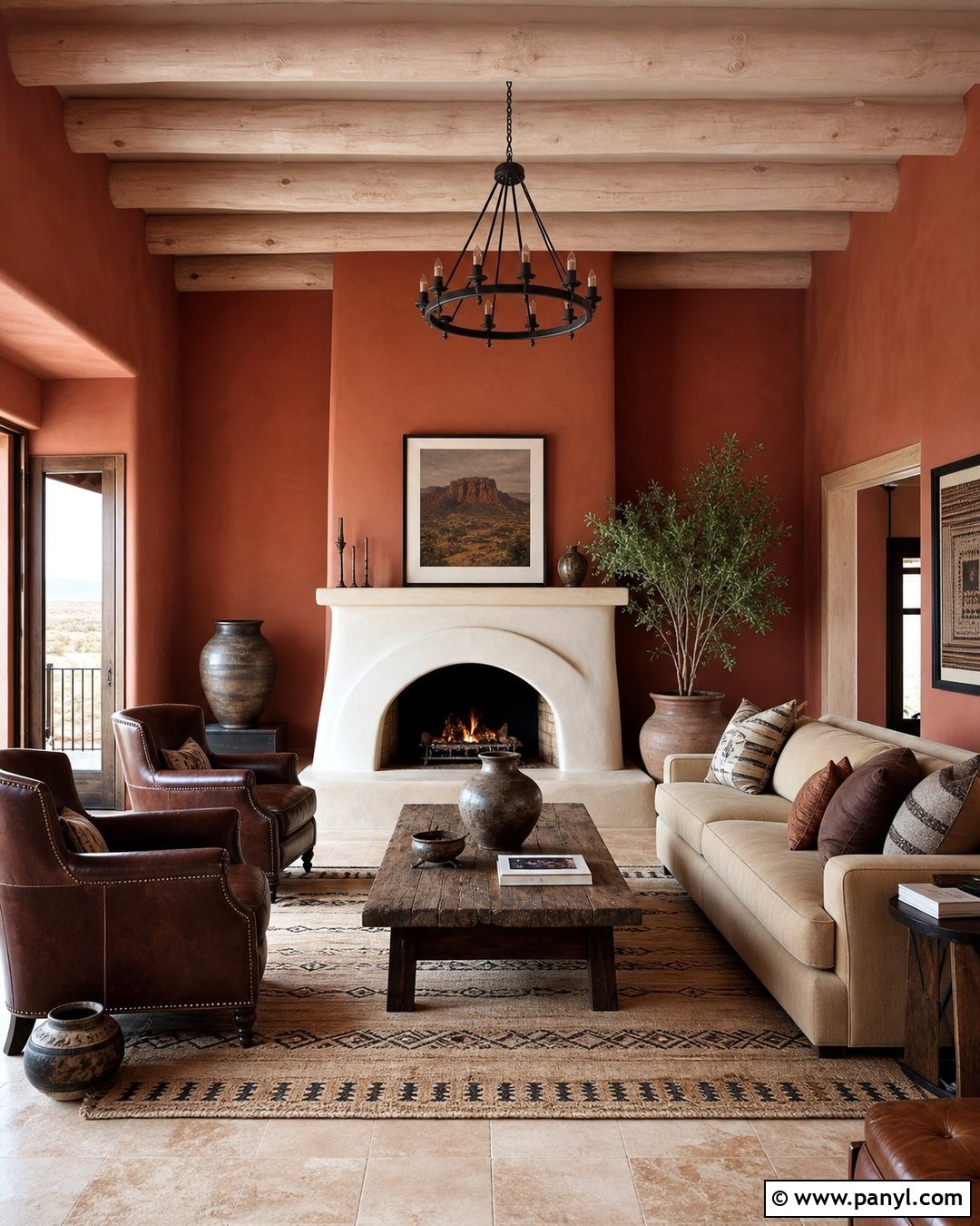 Muted Terracotta Lodge Walls - 20 Lodge Wall Colors