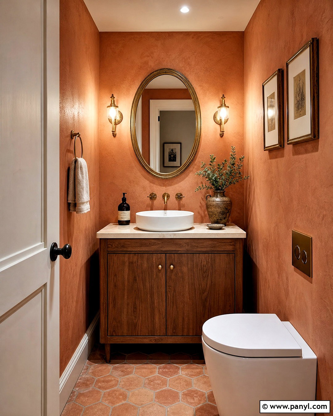 Muted Terracotta Powder Room - 20 muted terracotta ideas