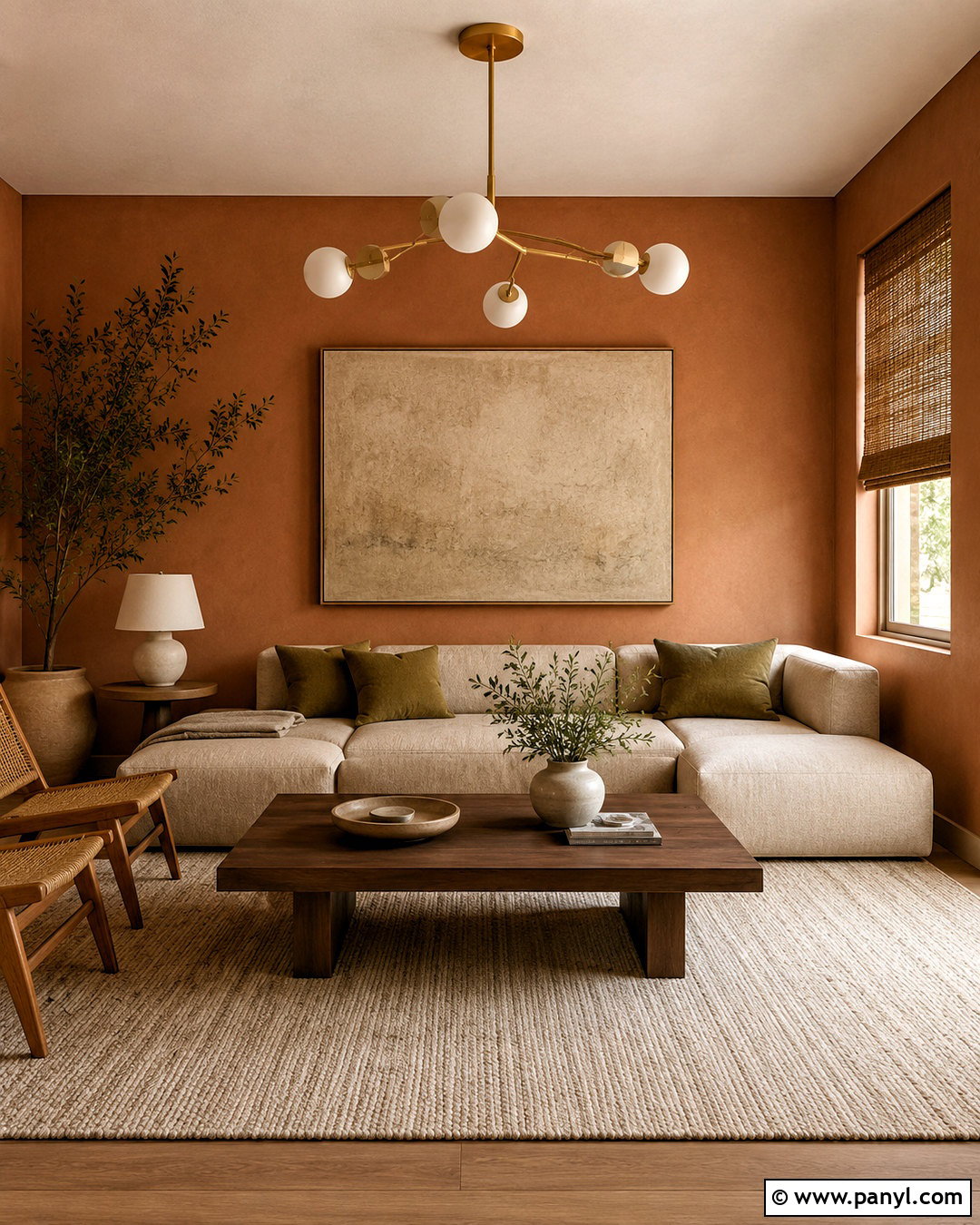 Muted Terracotta Small Living Room - 20 Wall Colours For Small Living Room Ideas