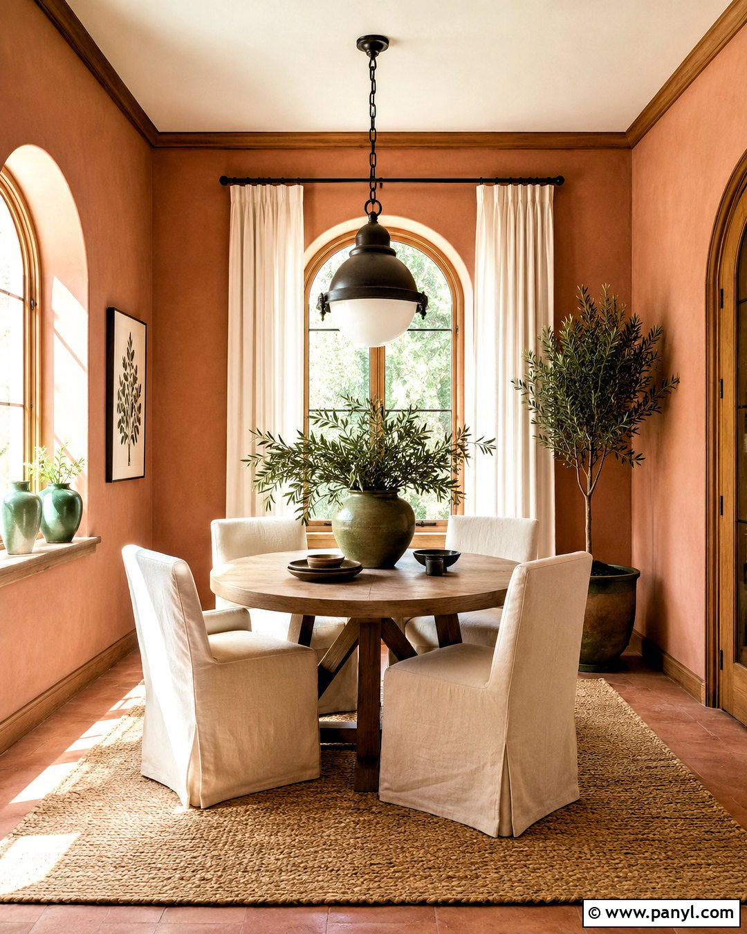 Muted Terracotta Walls With Oak Trim - 20 Wall Colors For Oak Trim Ideas