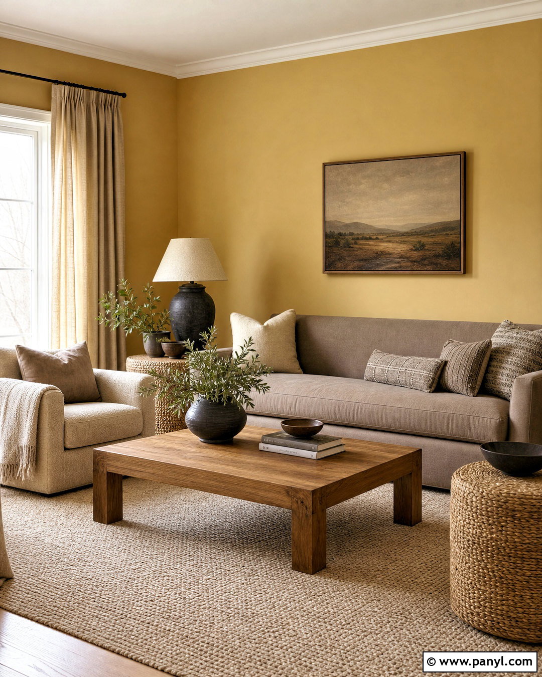 Muted Yellow Living Room Walls With Beige Decor - 20 yellow living room walls