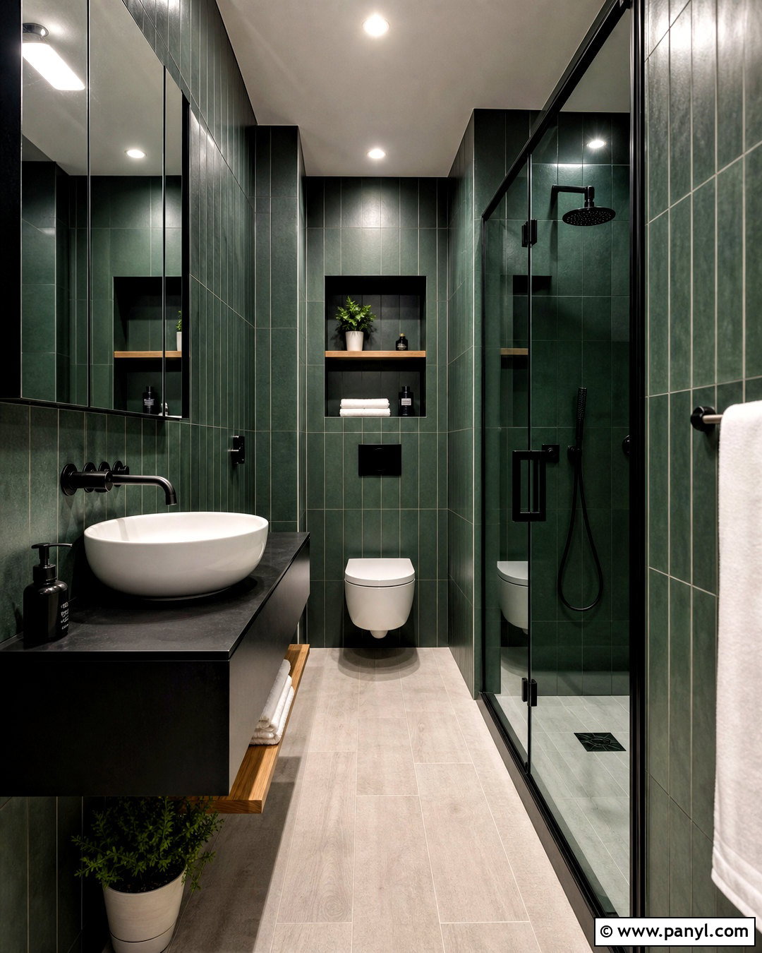 Narrow Dark Green And Black Bathroom - 20 dark green and black bathroom ideas